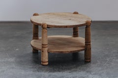 Mesa de centro de roble vintage atribuida a Charles Duduouyt, Francia, década de 1960