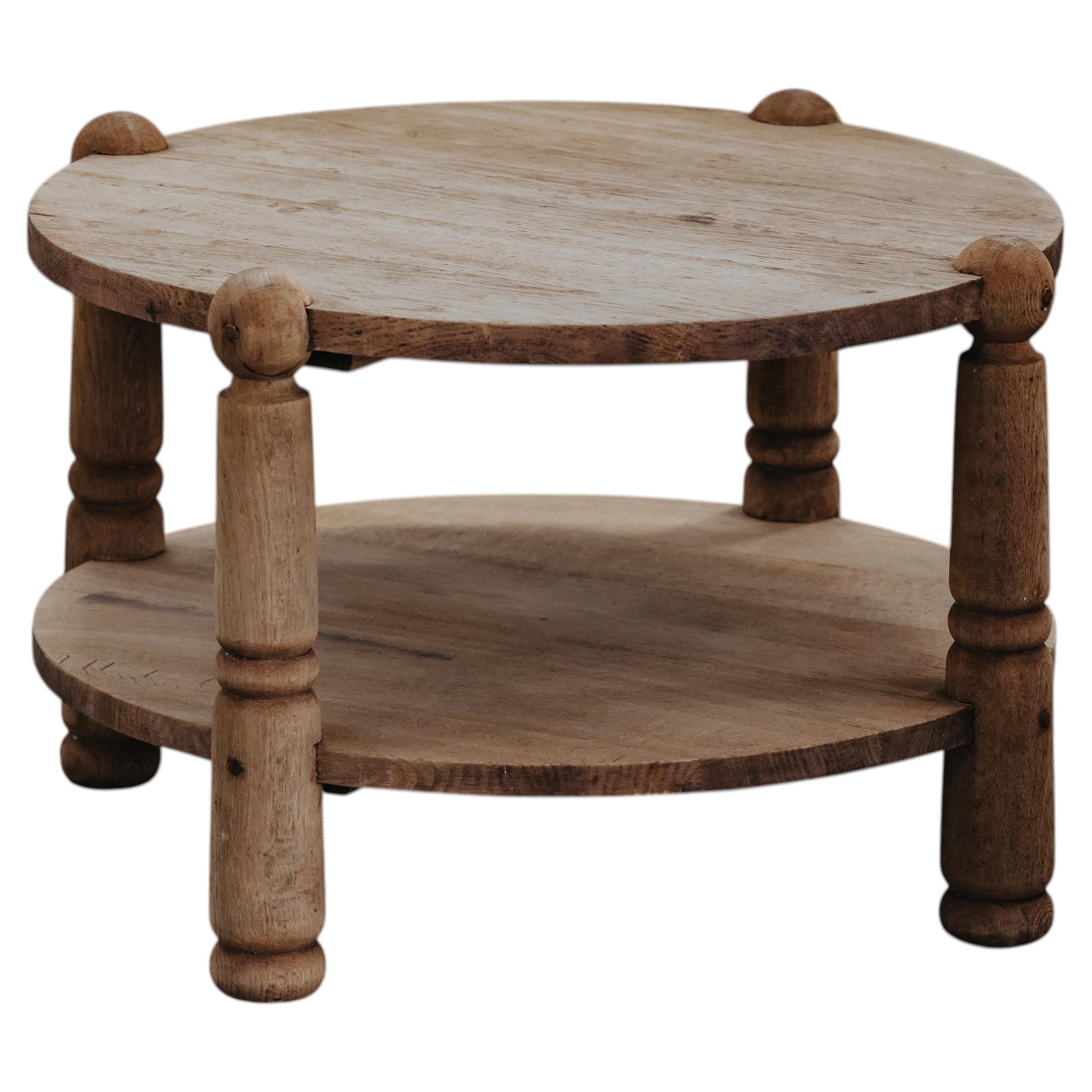 Vintage Oak Coffee Table Attributed To Charles Duduouyt, France 1960s