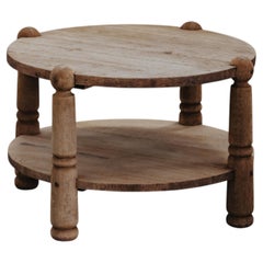 Mesa de centro de roble vintage atribuida a Charles Duduouyt, Francia, década de 1960
