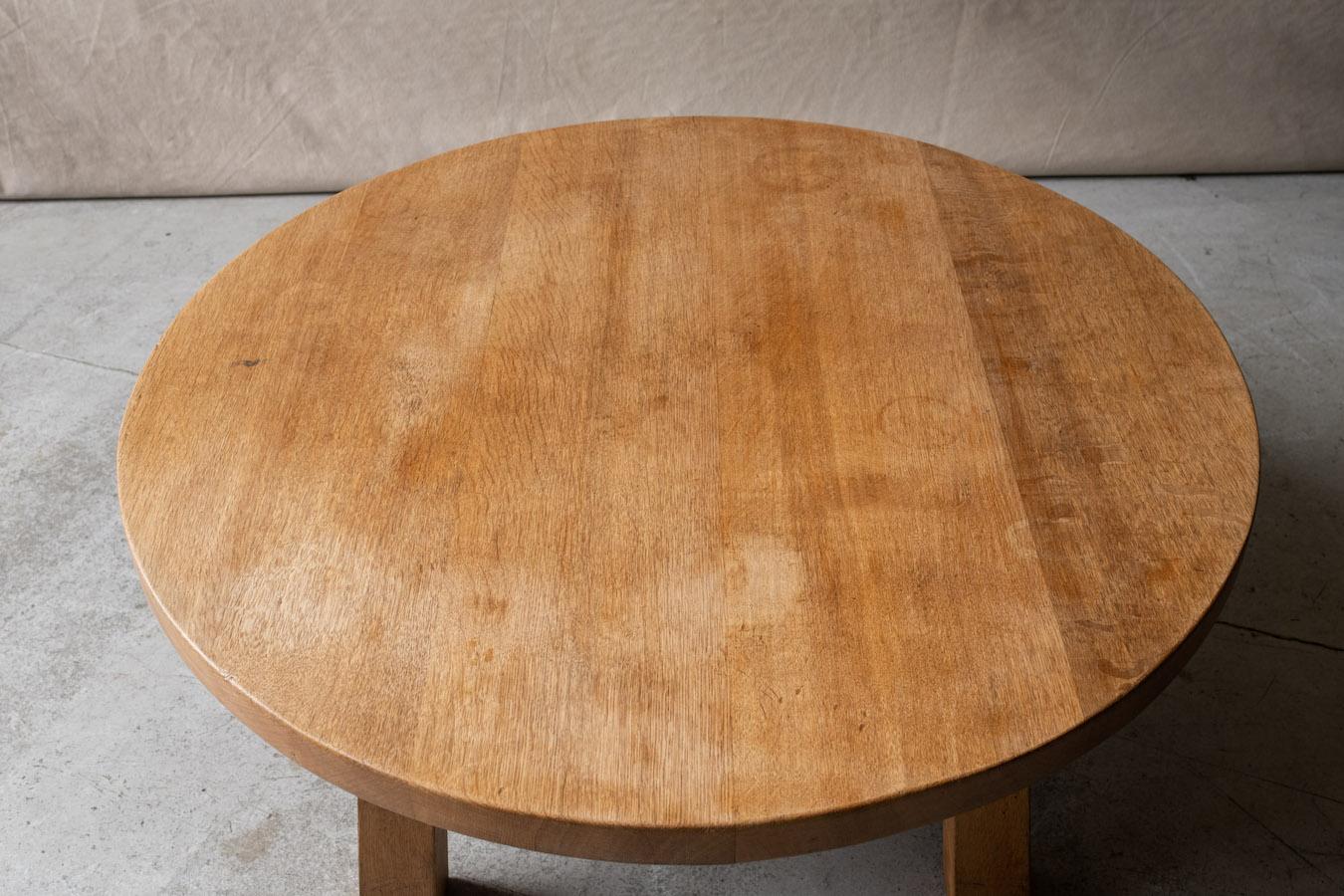 European Vintage Oak Coffee Table From France, Circa 1960 For Sale