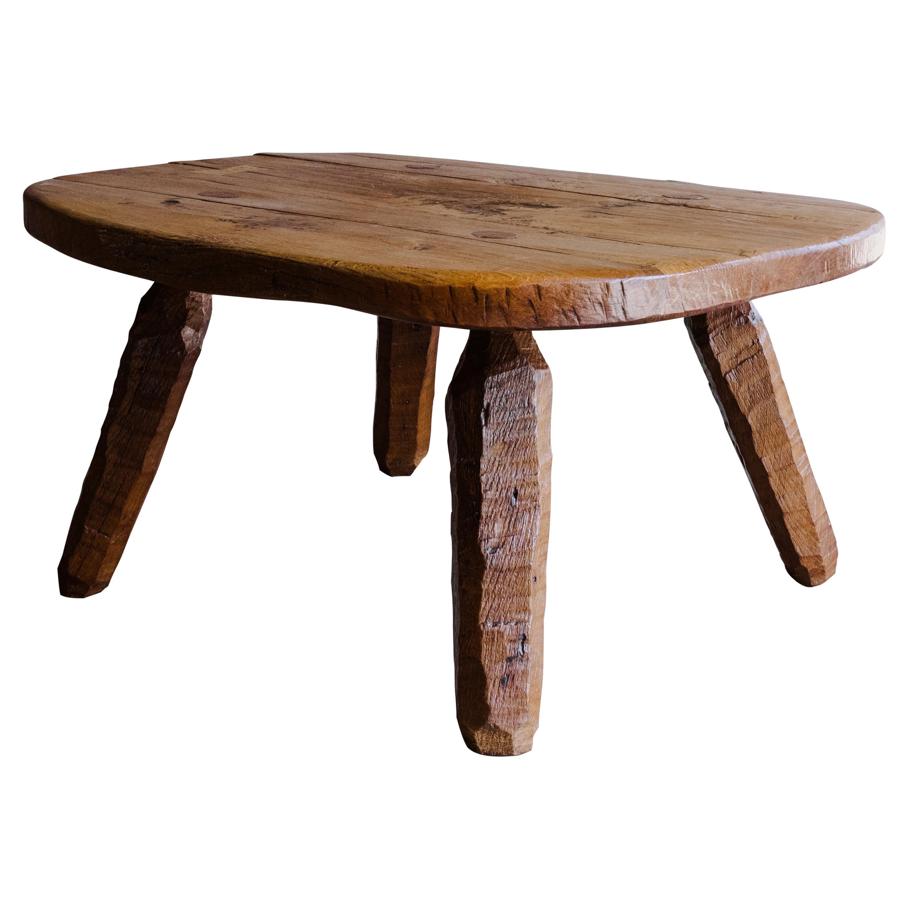 Vintage Oak Coffee Table From France, Circa 1960