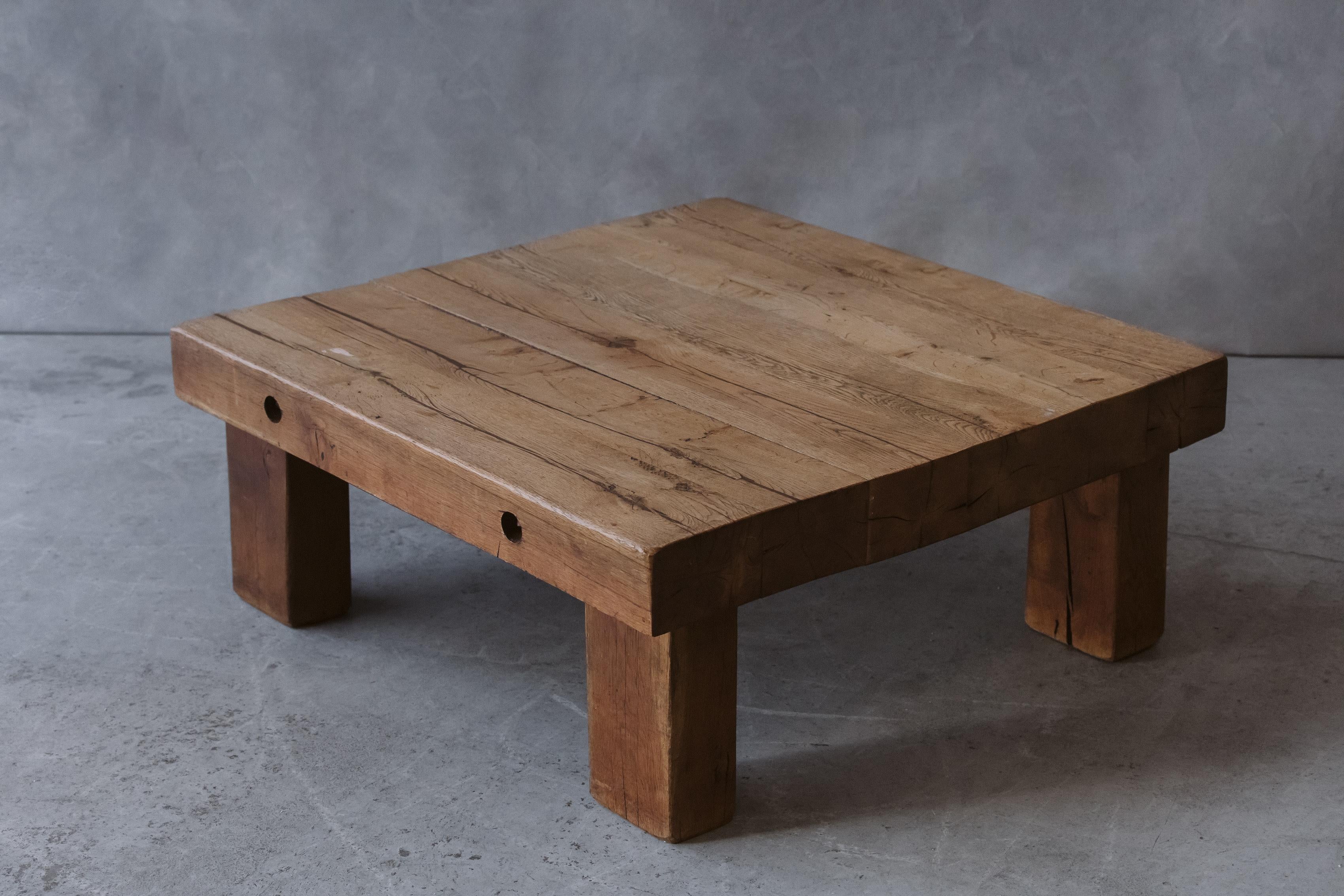 Late 20th Century Vintage Oak Coffee Table from France, circa 1970