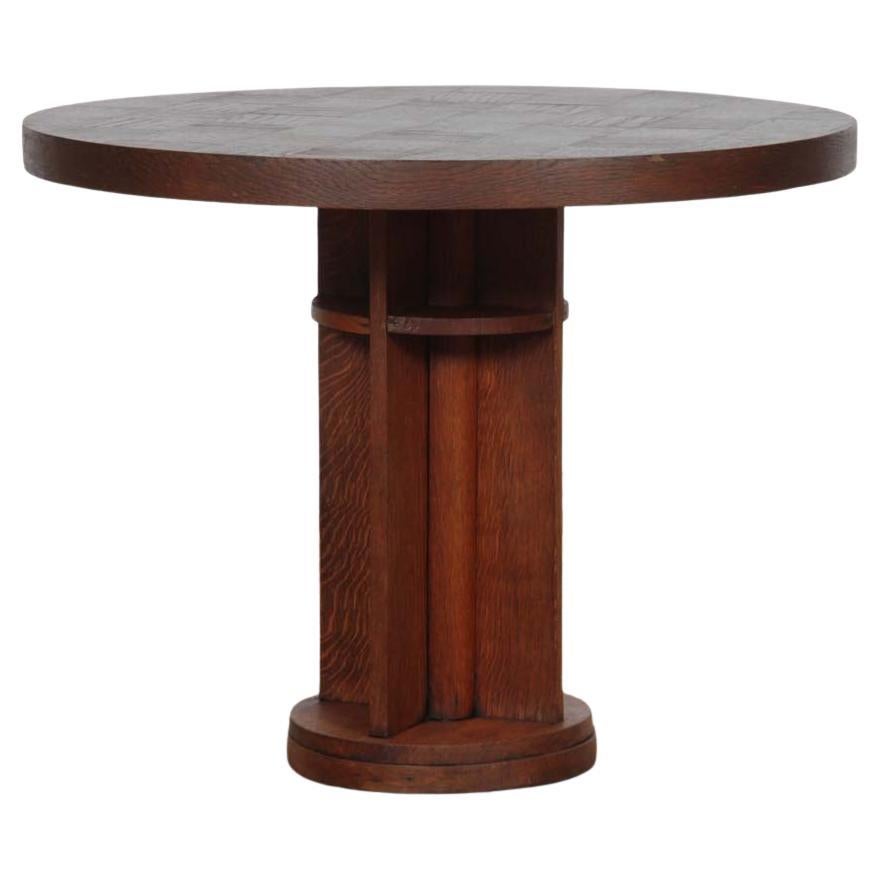 Vintage oak coffee table from the 1950s For Sale