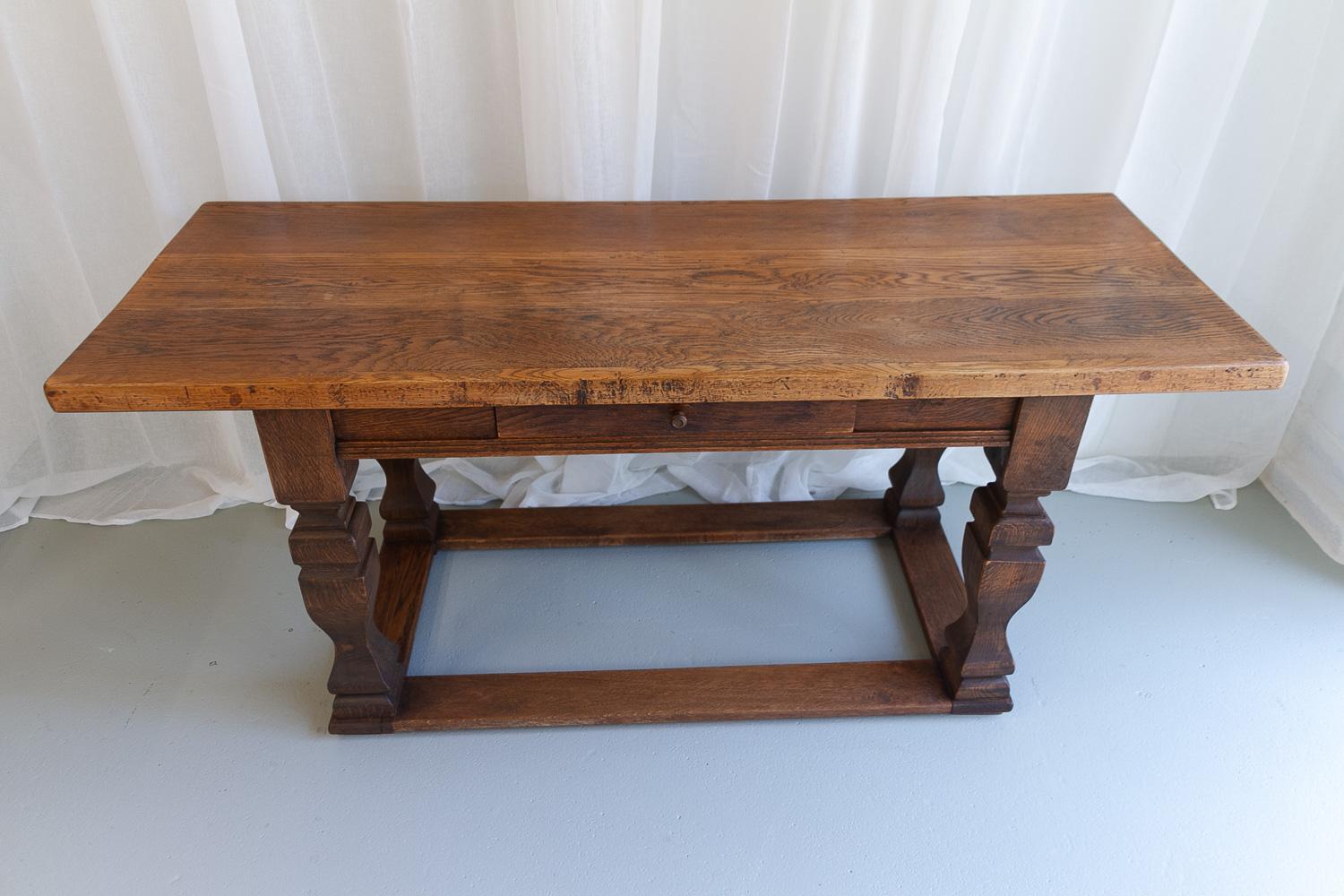 Baroque Vintage Oak Console Table