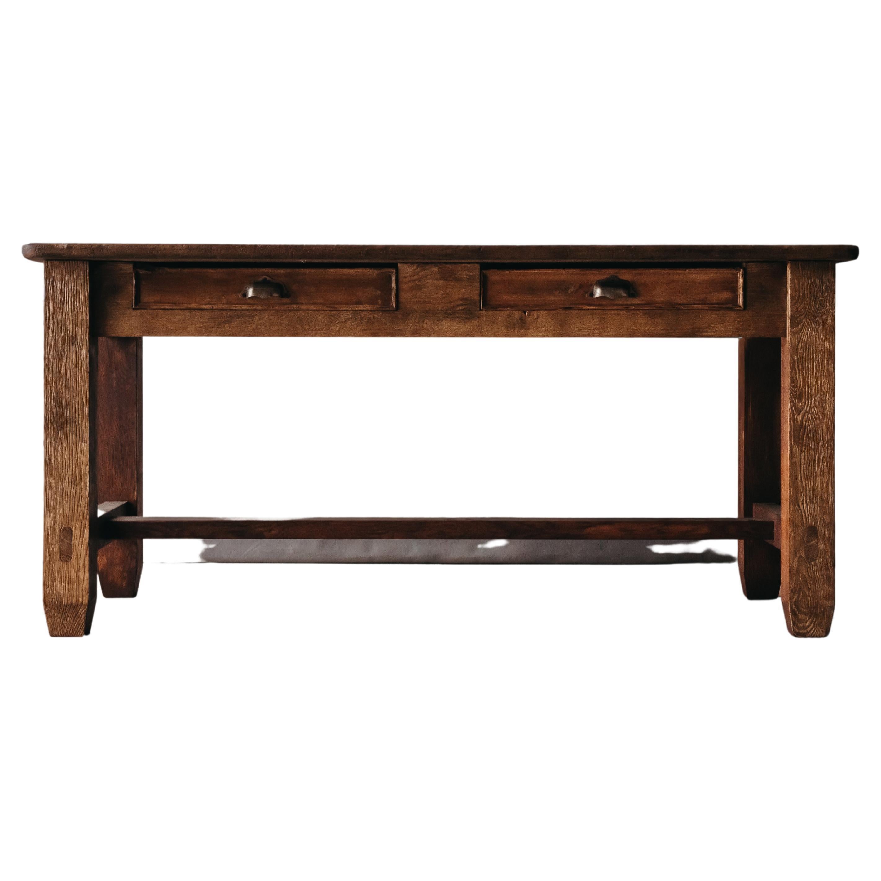 Vintage Oak Console Table from France, circa 1940