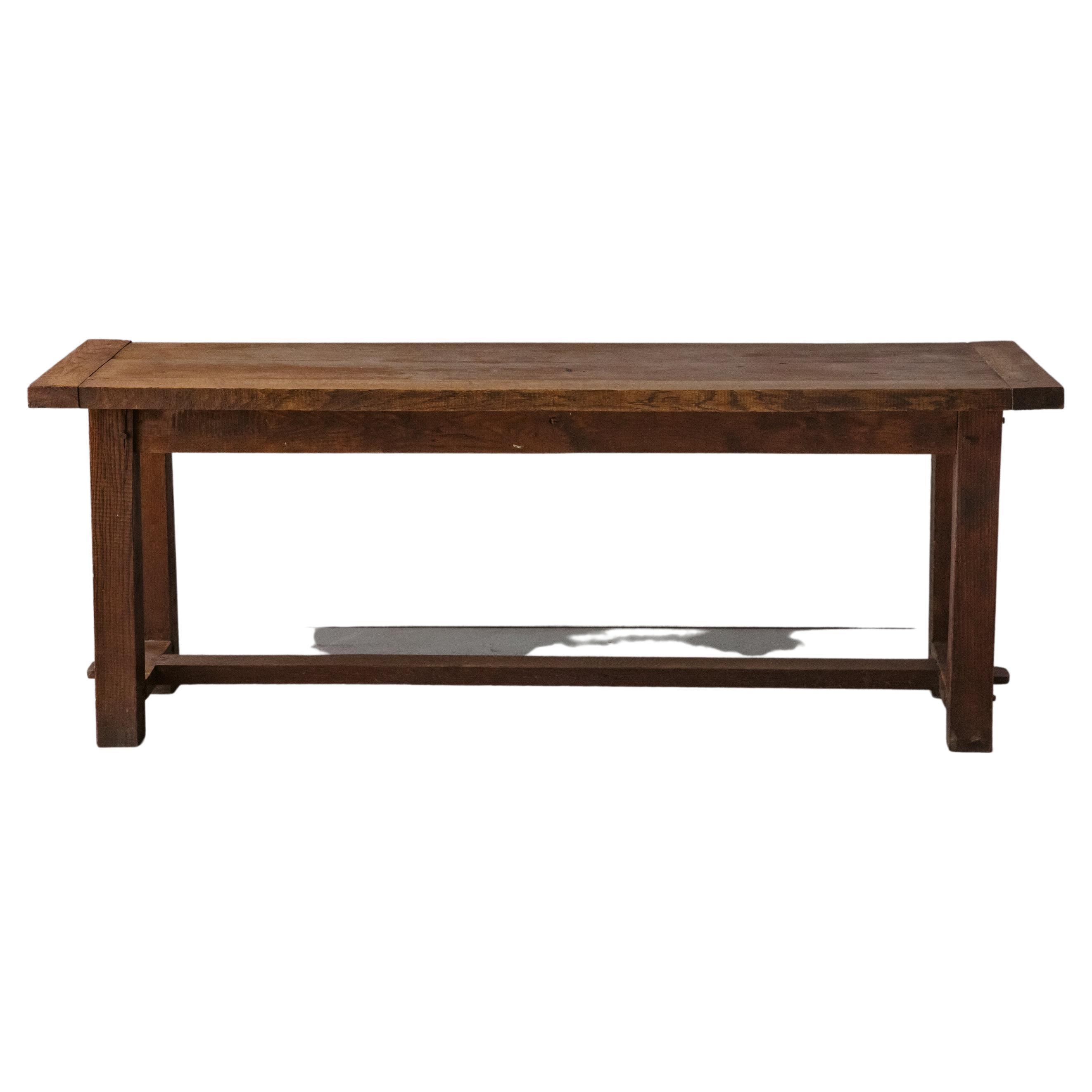 Vintage Oak Console Table from France, circa 1960