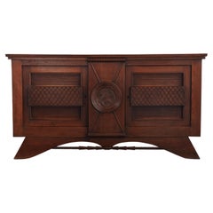Vintage Oak Credenza From France, Circa 1960