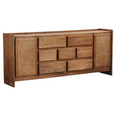 Crédence en Oak Vintage de France, Circa 1960