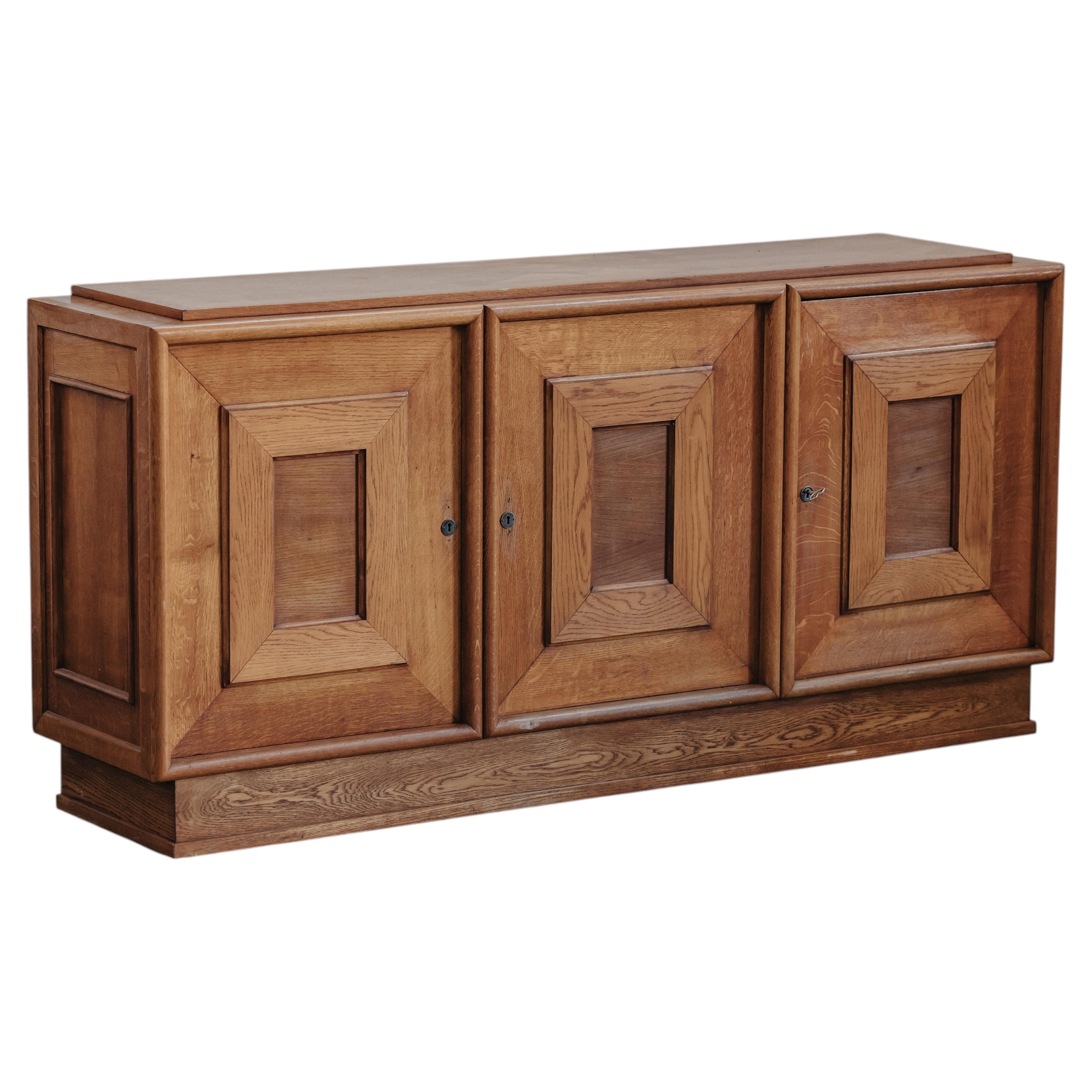Vintage Oak Credenza From France, Circa 1960