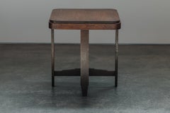 Vintage Oak Deco Side Table From France, Circa 1960.