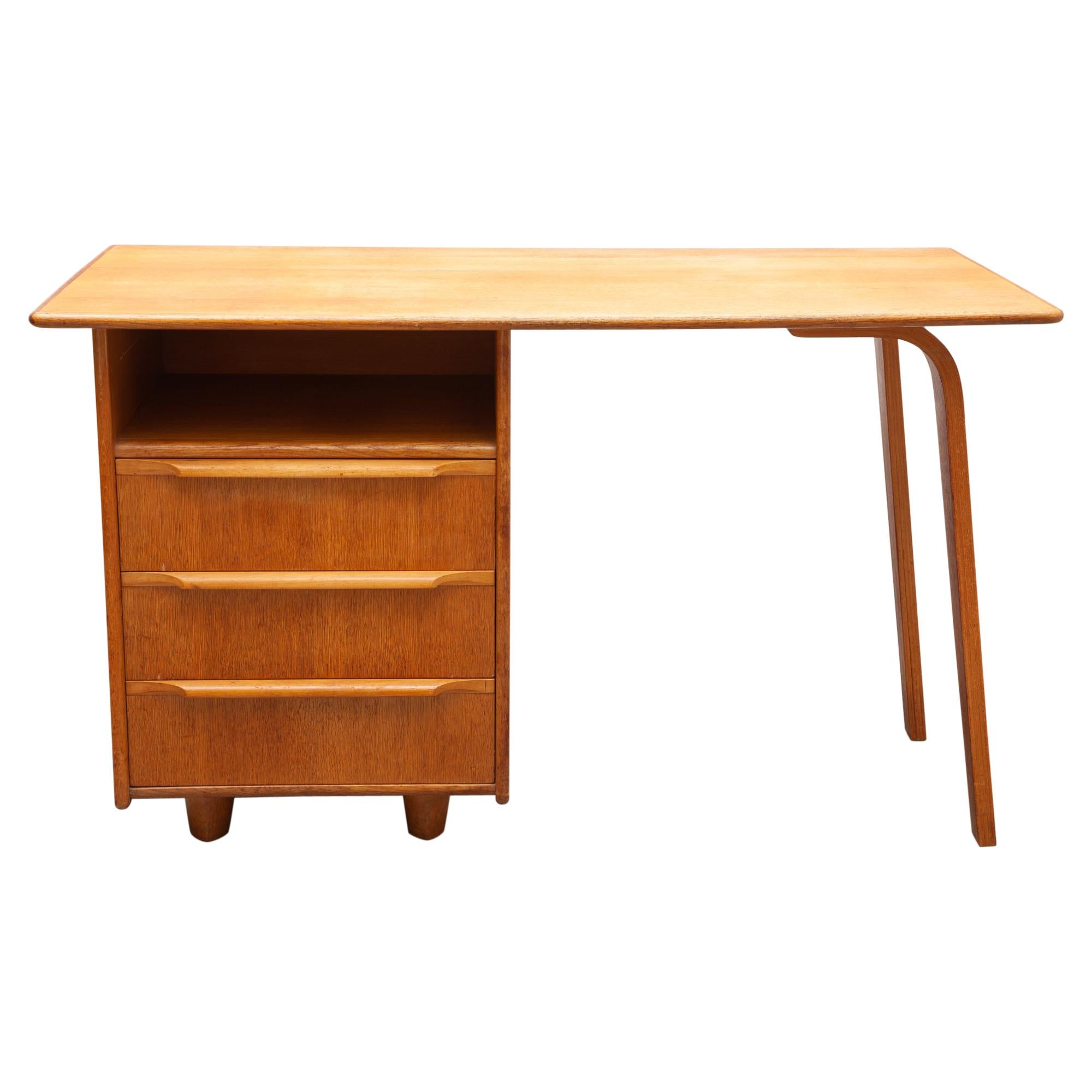 Vintage Oak Desk designed by Cees Braakman for UMS Pastoe, 1950s