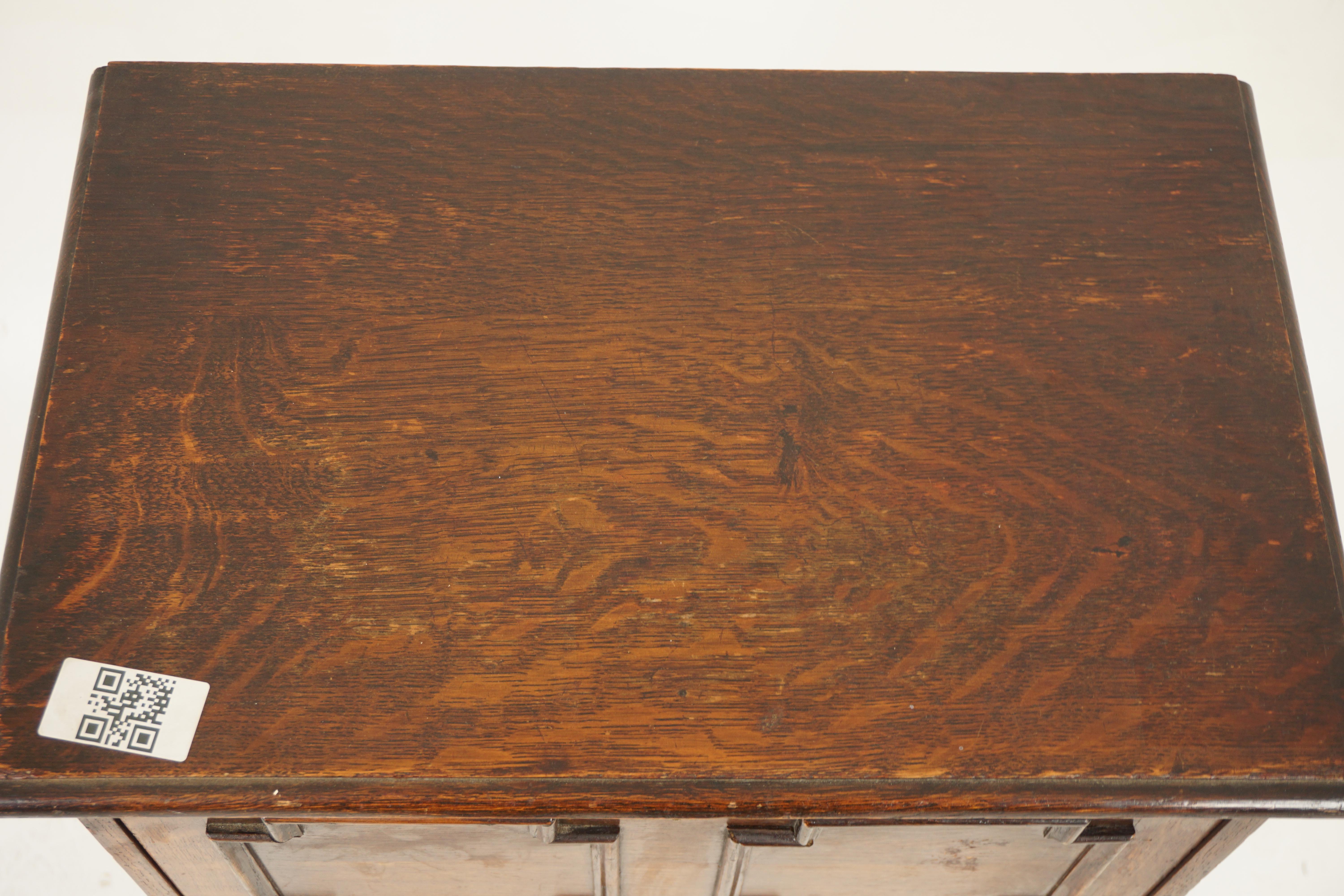 Vintage Oak Desk, Writing Table, Cabinet, Scotland 1925, H993 3