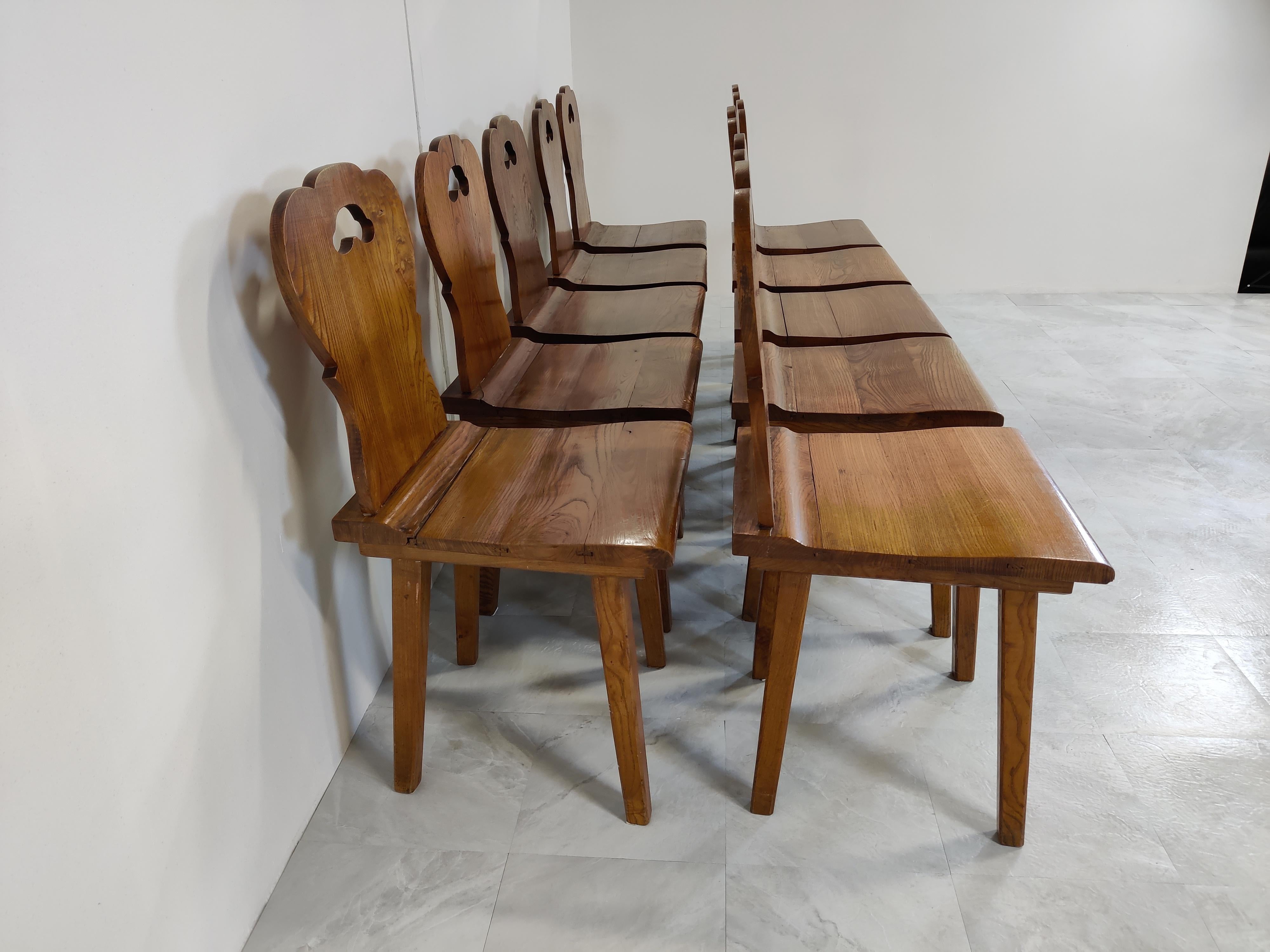 Vintage Oak Dining Chairs 1950s Set of 10 In Good Condition In HEVERLEE, BE