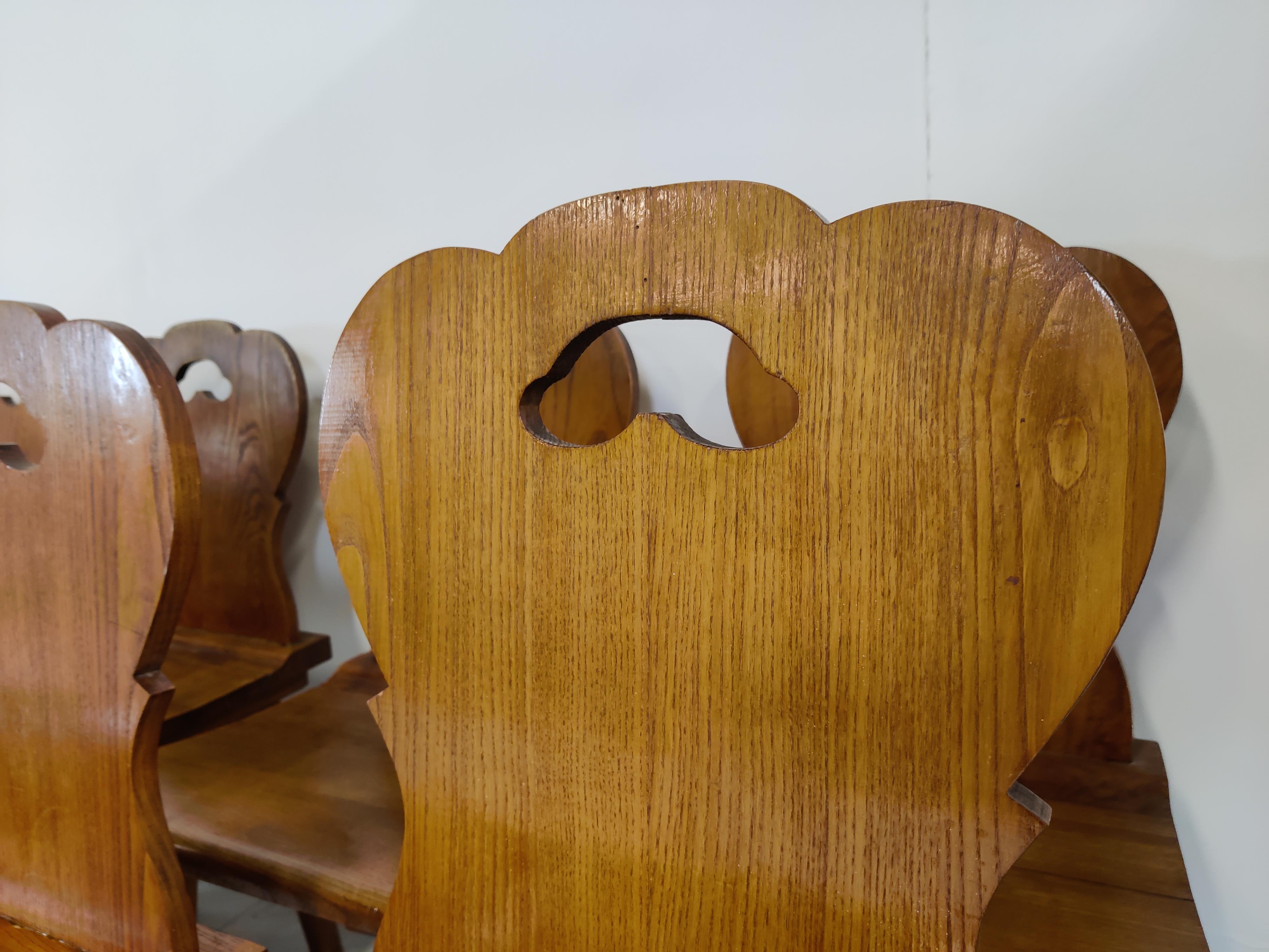 Vintage Oak Dining Chairs 1950s Set of 10 2