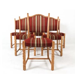 Vintage Oak Dining Chairs in the Manner of Henning Kjaernulf