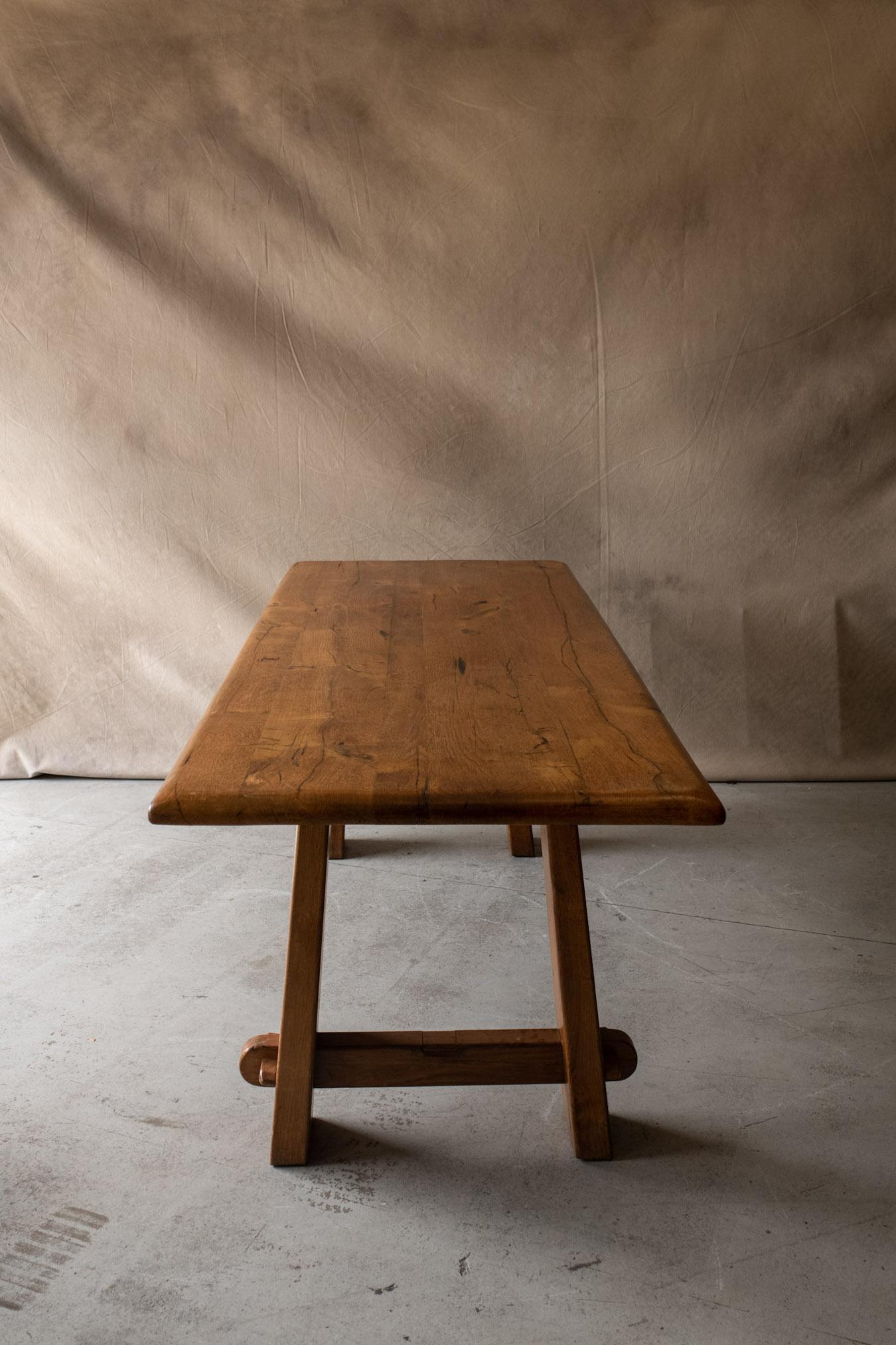 Mid-20th Century Vintage Oak Dining Table From France, Circa 1950