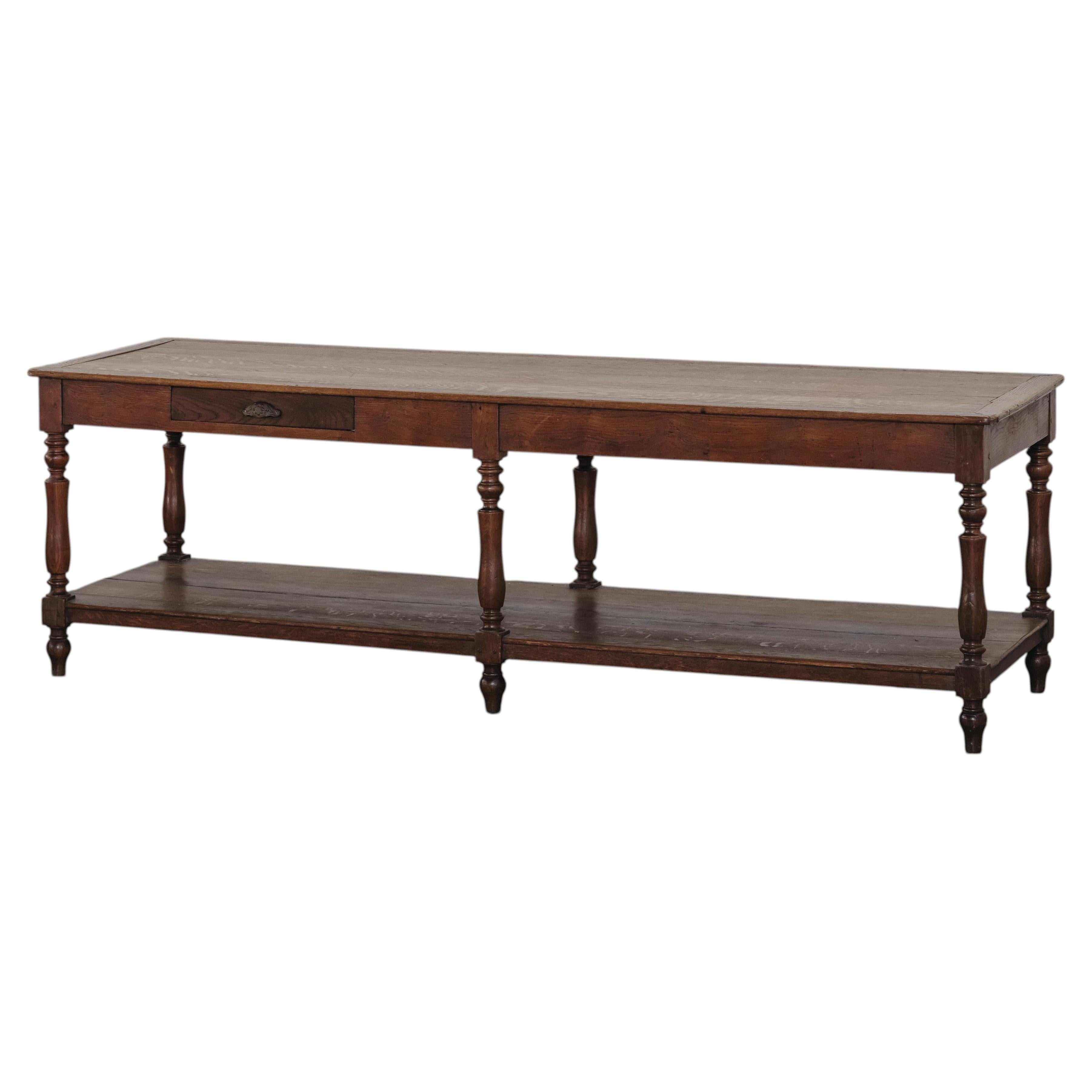 Vintage Oak Draper Table From France, Circa 1940