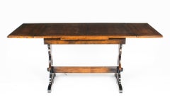 Vintage Oak Draw Leaf Refectory Dining Table & 6 Chairs Mid 20th C