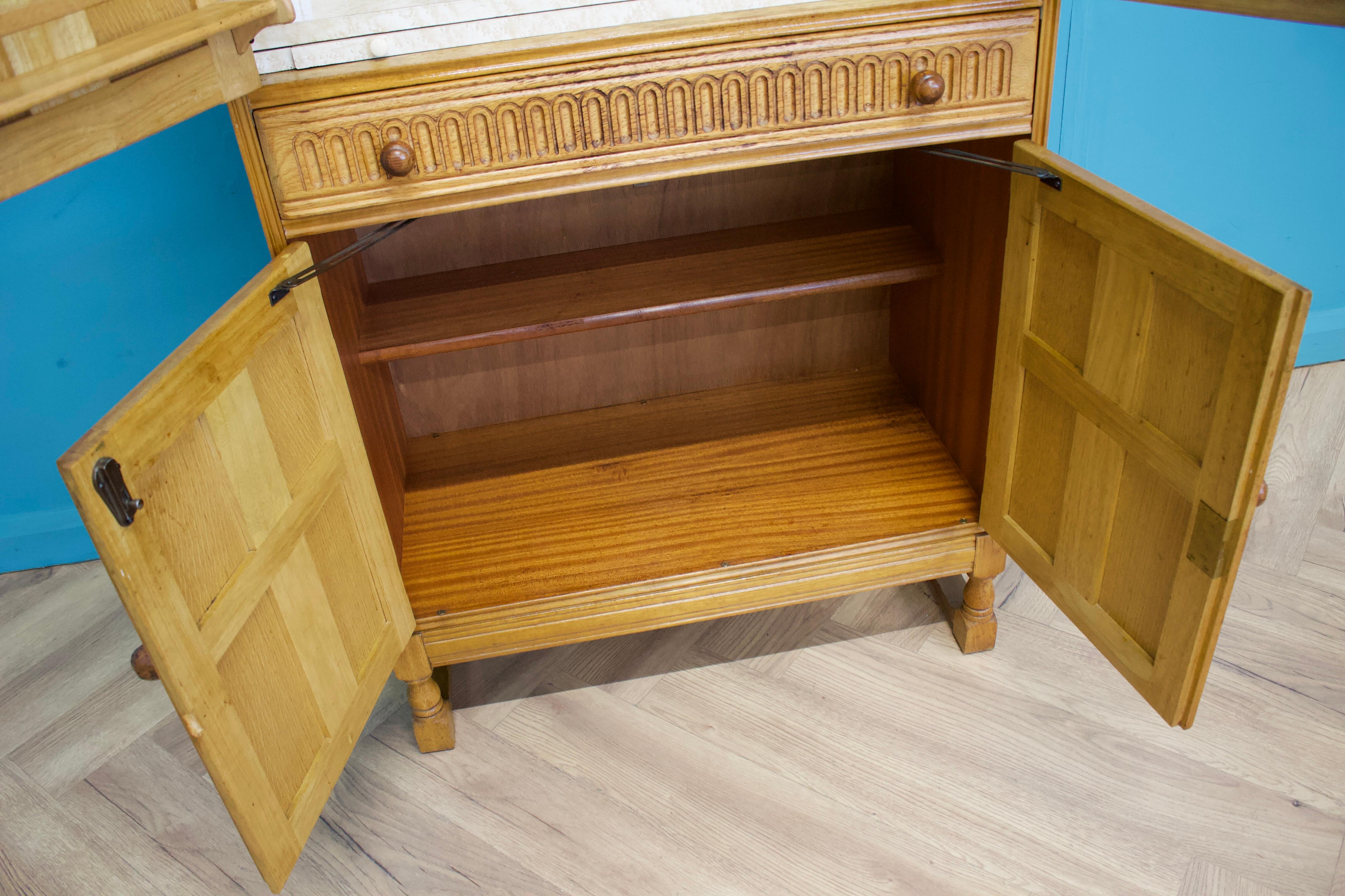 Vintage Oak Drinks Cabinet, 1960s For Sale 2