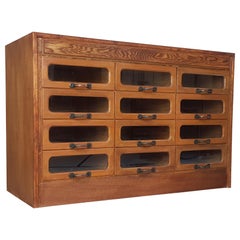 Vintage Oak Early 20th Century 12-Drawer Haberdashery Cabinet, 1930s