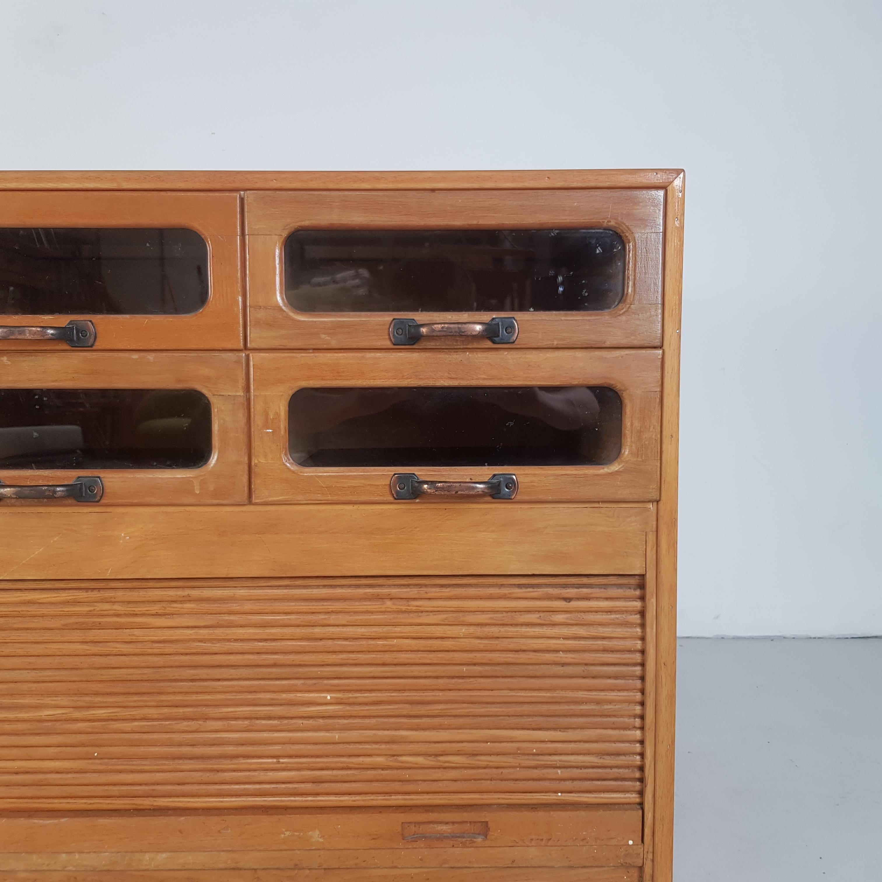 Vintage Oak Early 20th Century 6-Drawer Haberdashery Cabinet, 1930s 1