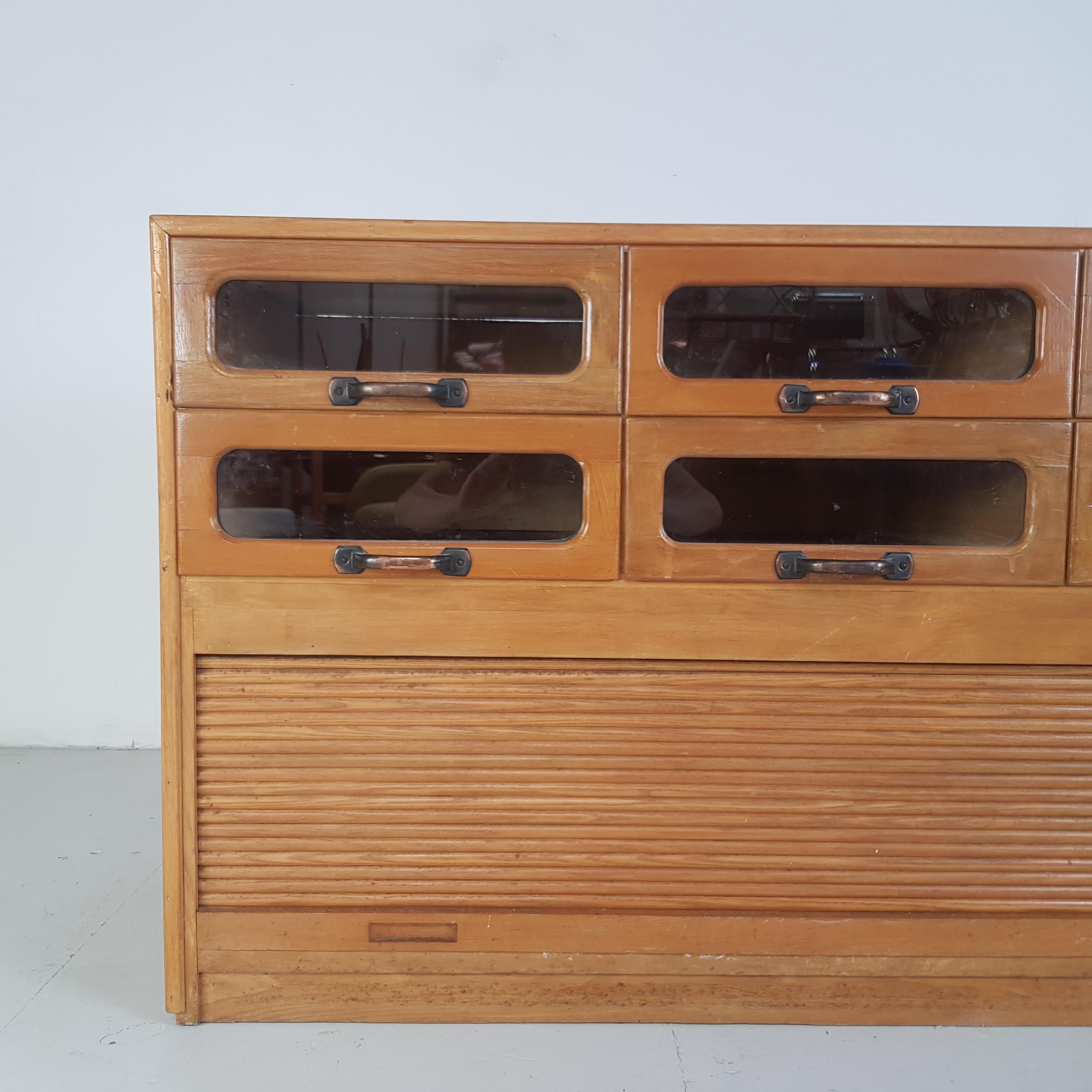 Vintage Oak Early 20th Century 6-Drawer Haberdashery Cabinet, 1930s 2