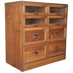 Vintage Oak Early 20th Century Haberdashery Cabinet