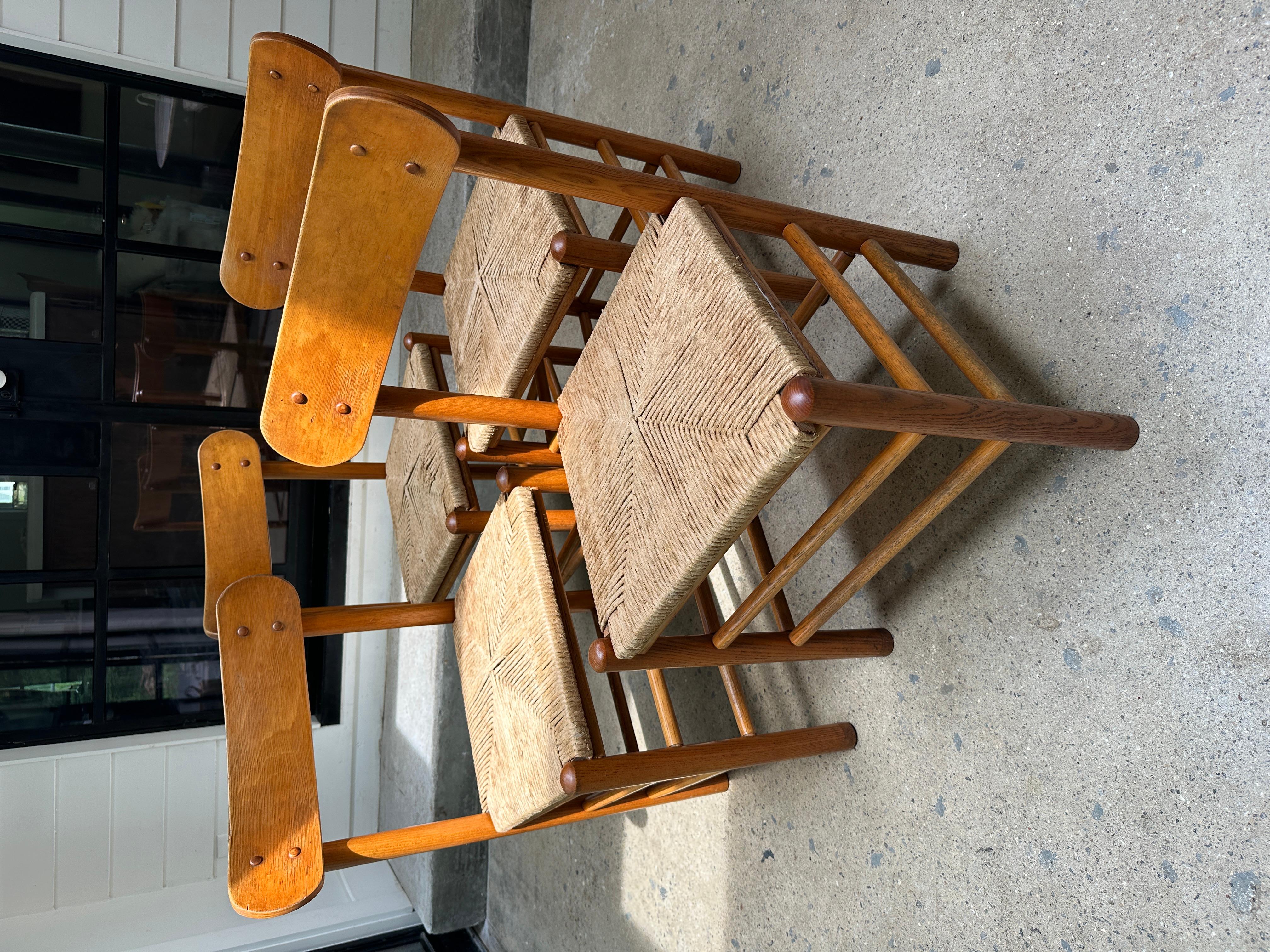 Vintage Oak Landhausstühle im Stil von Mogensen - 4er-Set im Angebot 7