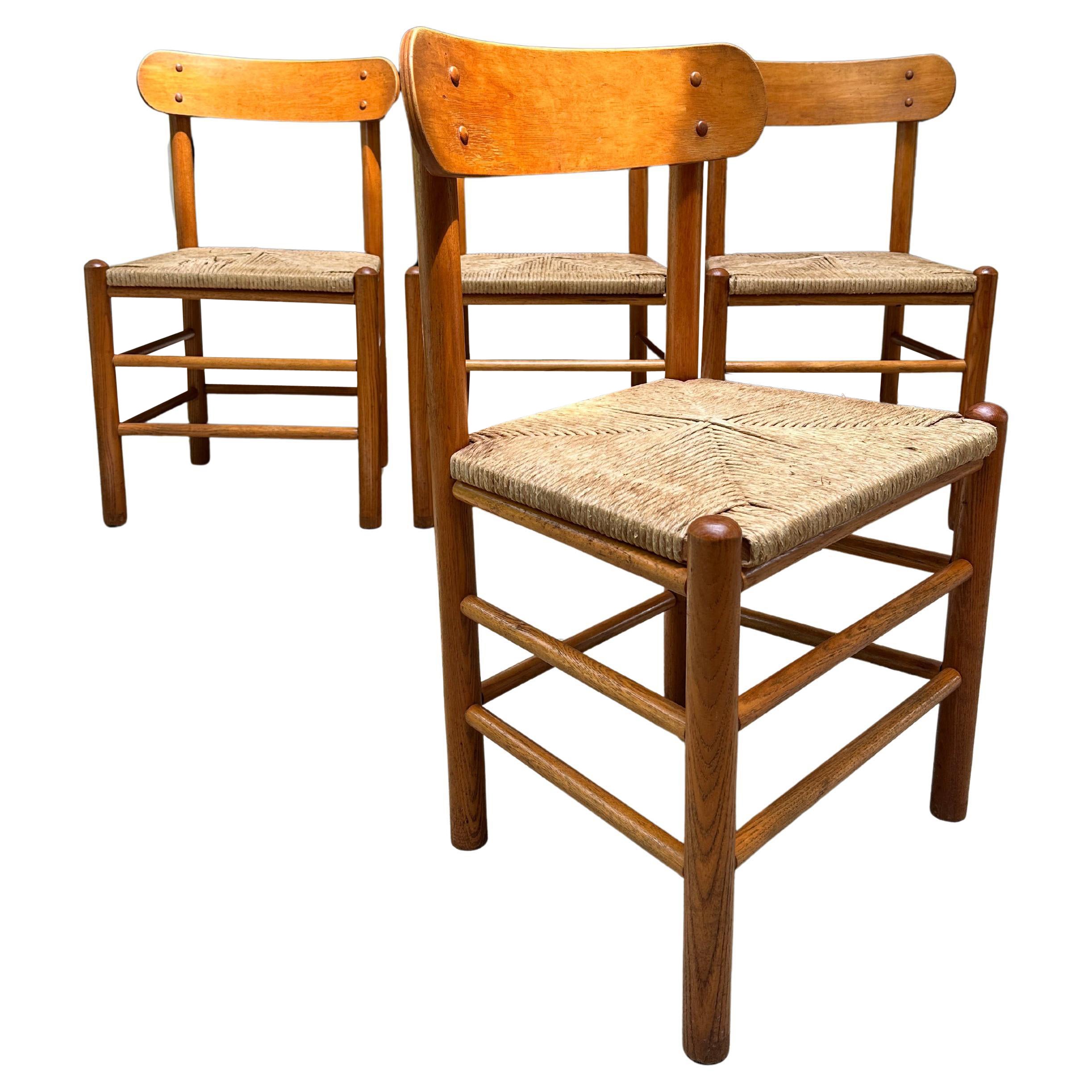 Vintage Oak Landhausstühle im Stil von Mogensen - 4er-Set im Angebot