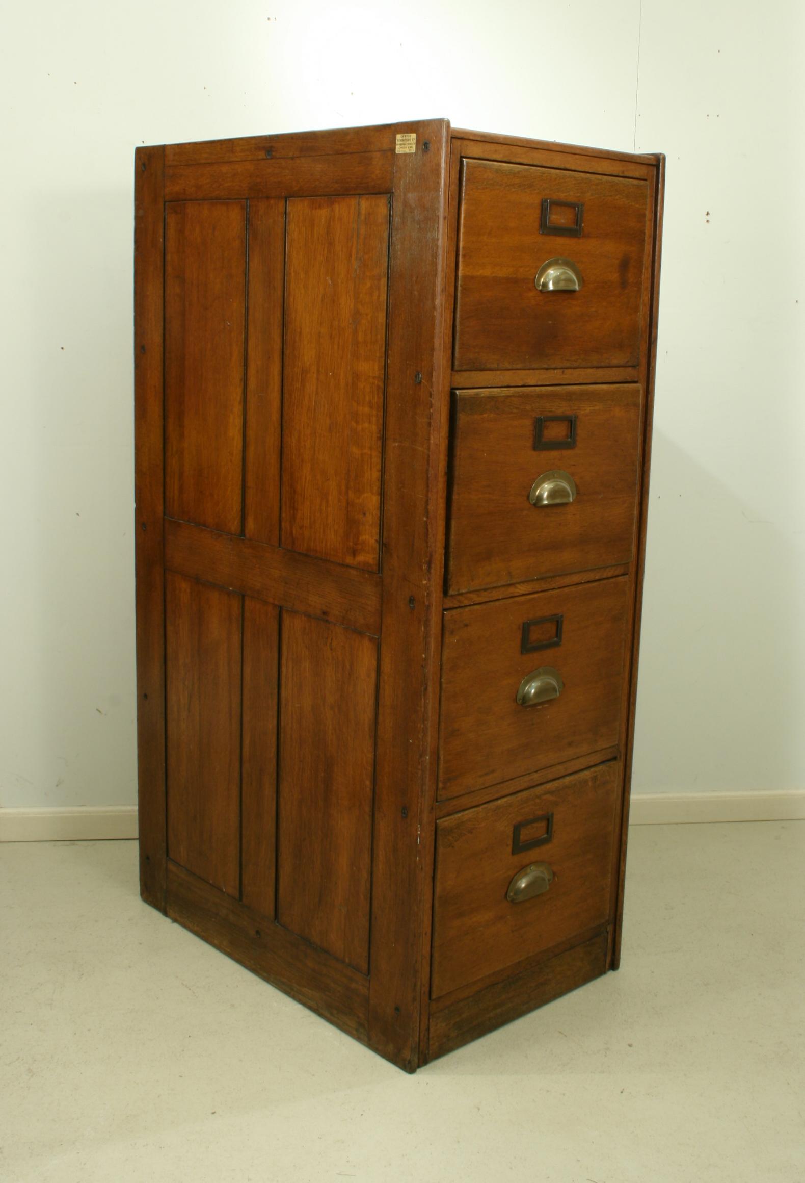 English Vintage Oak Filing Cabinet, Office Furniture Company