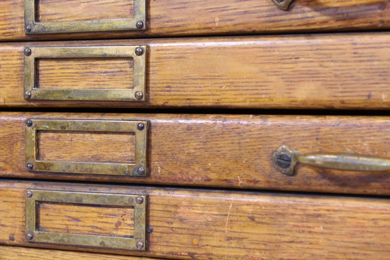 Vintage Oak Flat File Cabinet Kitchen Island At 1stdibs