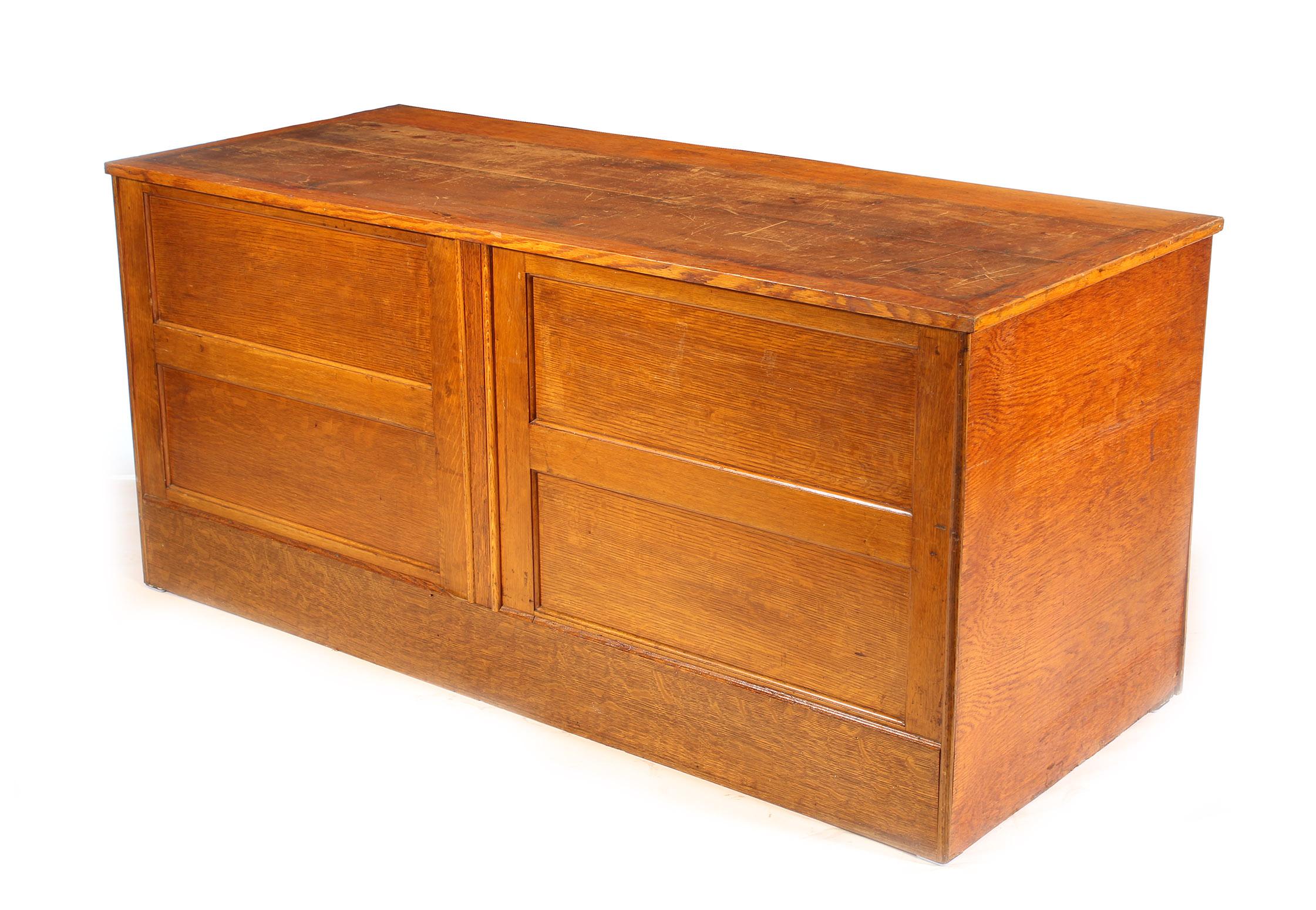 Vintage Oak Flat File Cabinet Kitchen Island 9