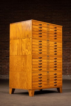 Vintage Oak Four-Stack Flat File by Mayline