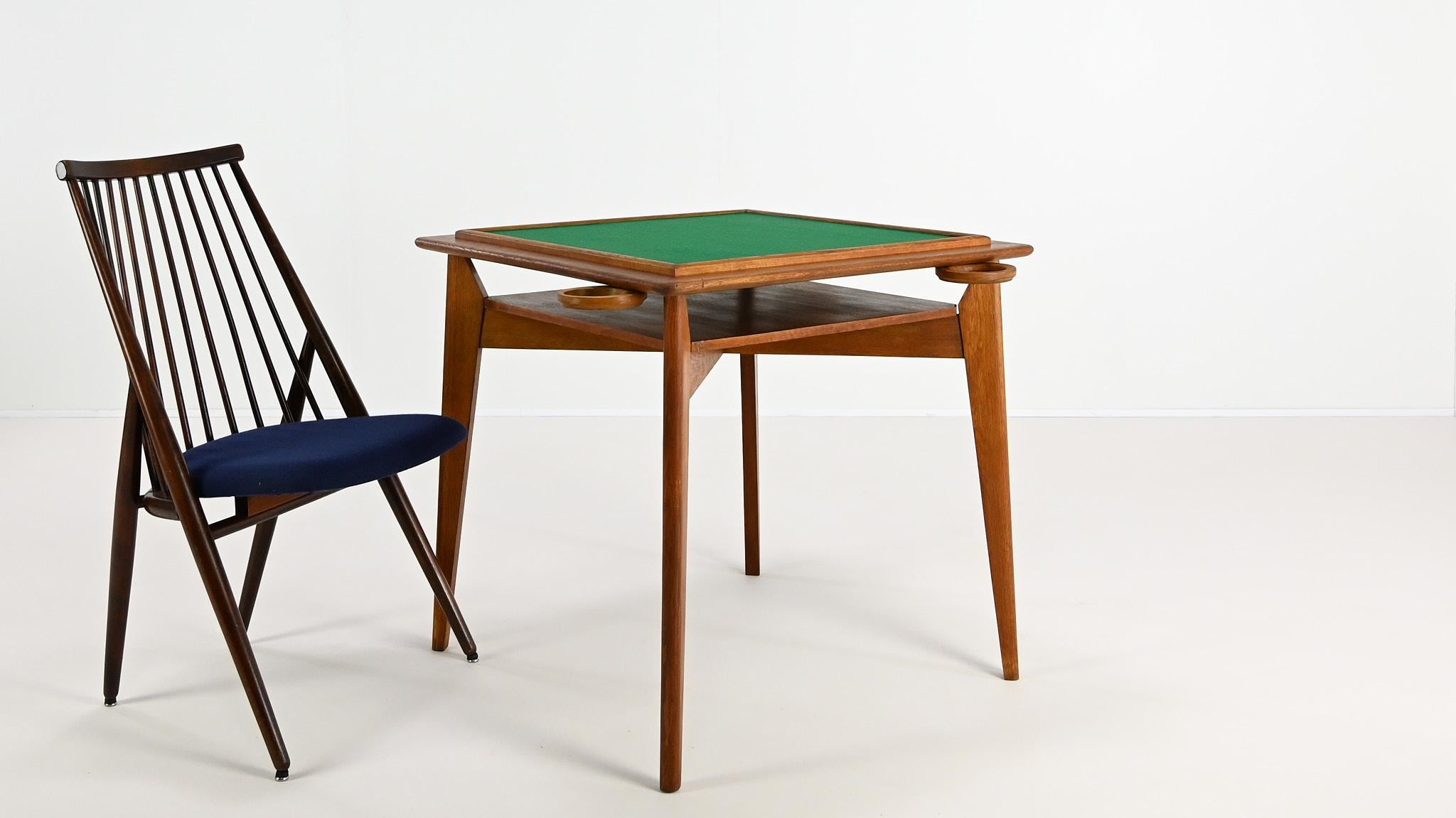 Mid-Century Modern Vintage oak game table, in the manner of Roger Landault C.1950
