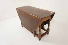 Vintage Oak Gateleg, Drop Leaf Table, Dining Table Leaves, Scotland 1930, H953