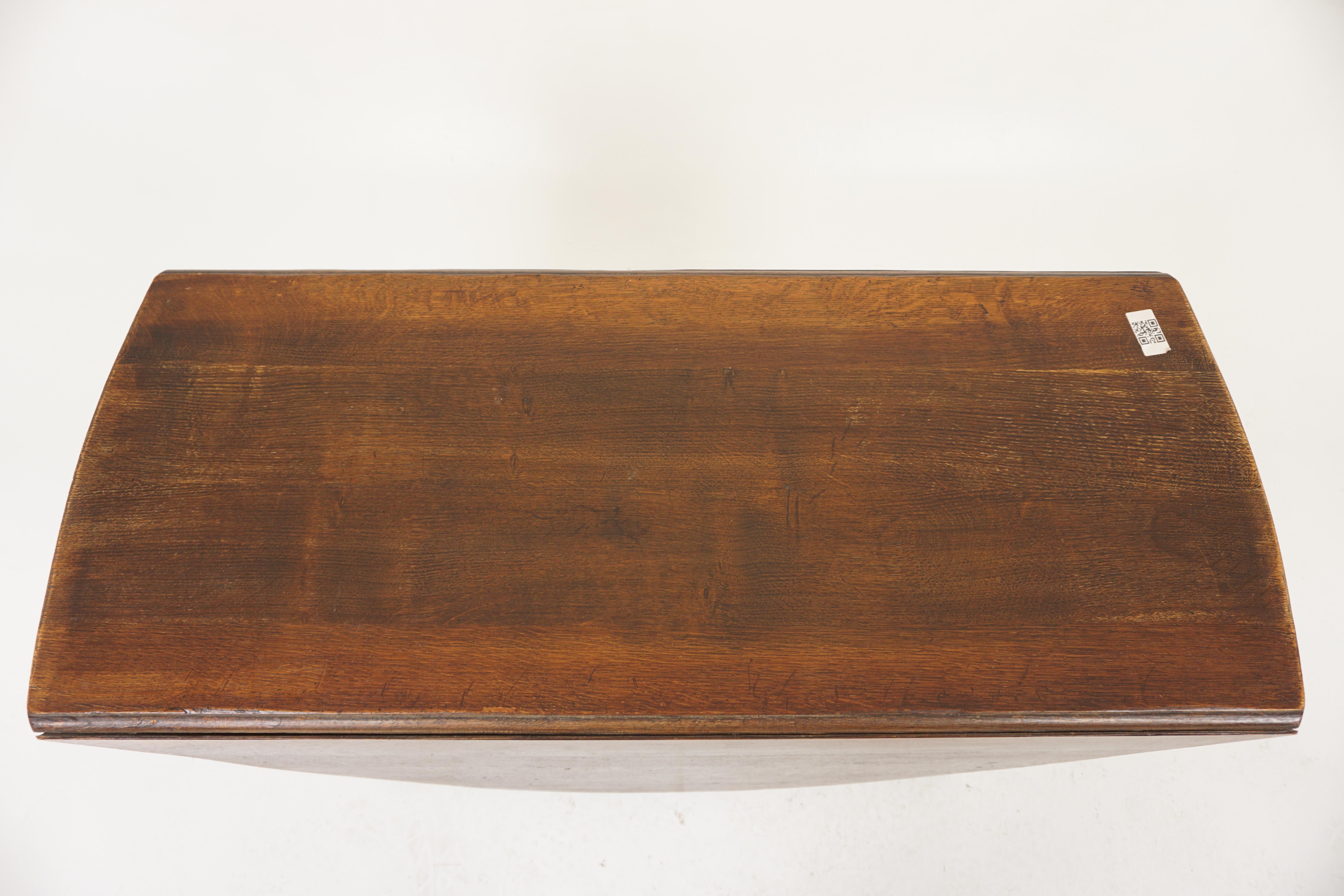 Gateleg-Tisch aus Eiche mit ausklappbaren Blättern, Esstisch mit Blättern, Schottland 1930, H953 (Handgefertigt) im Angebot