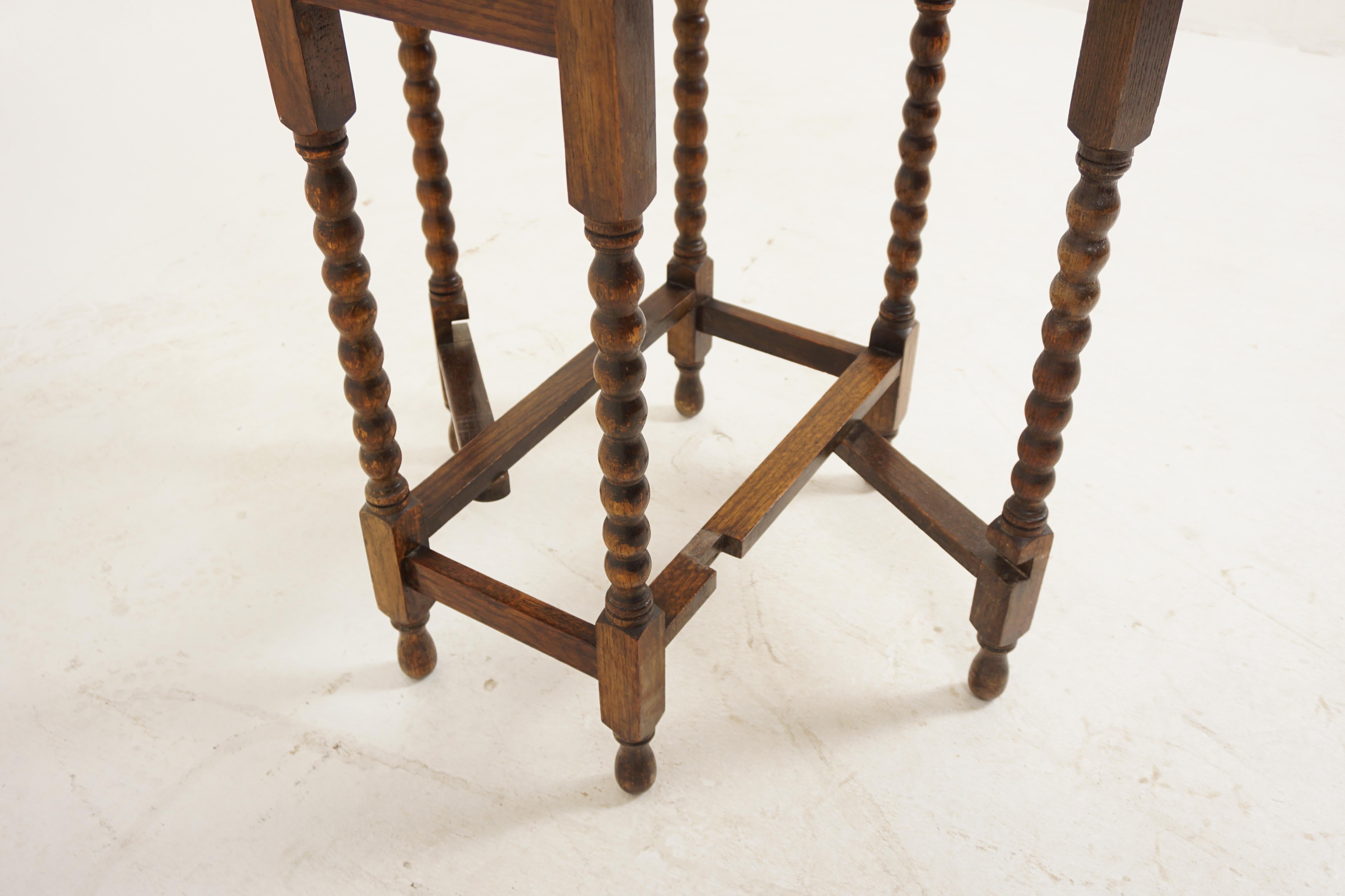 20th Century Vintage Oak Gateleg Table, Drop Leaf Table, Bobbin Legs, Scotland 1930, H1015