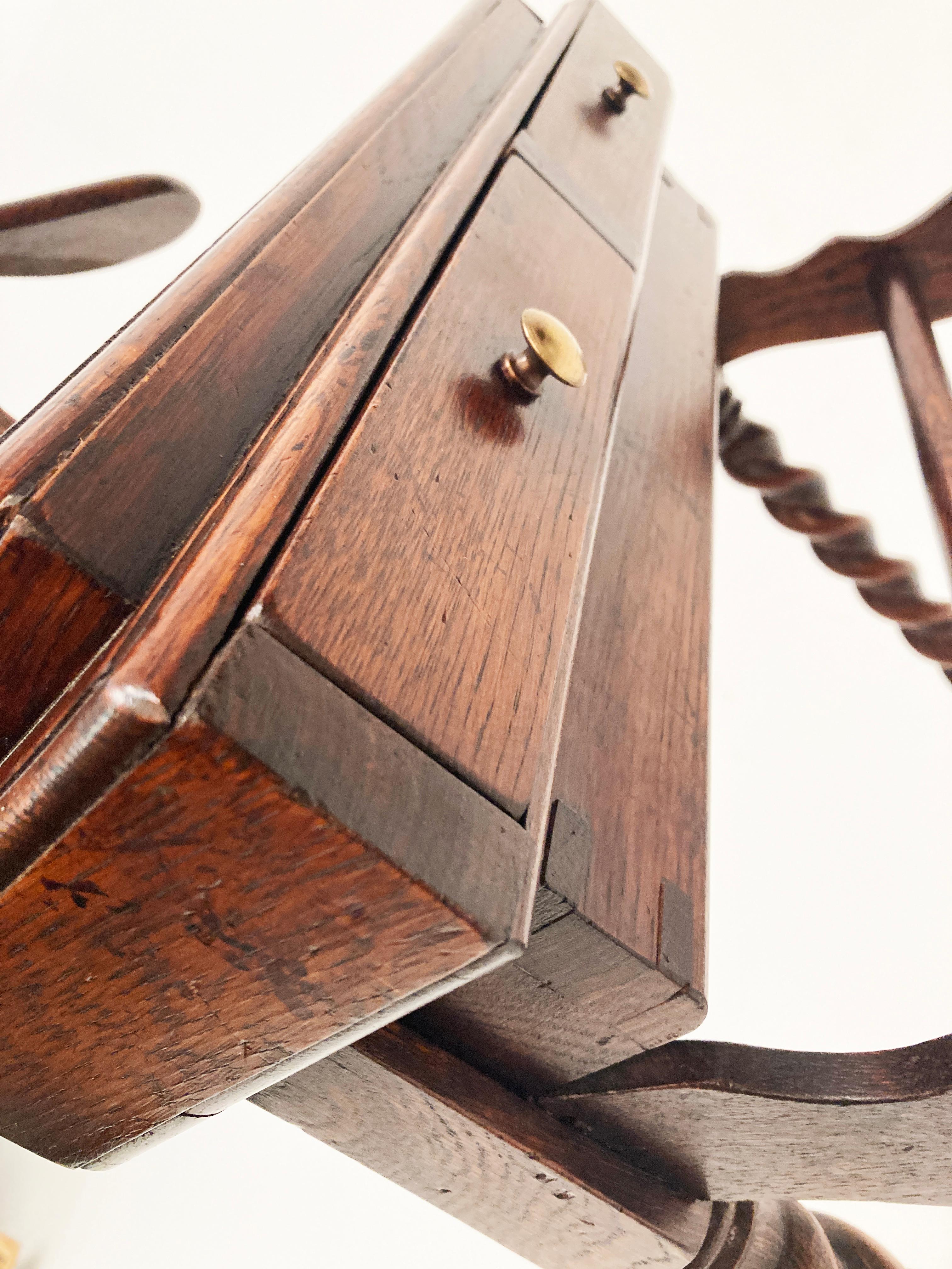 Vintage Oak Gentleman's Valet with Barley Twist Legs 9