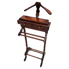 Antique Oak Gentleman's Valet with Barley Twist Legs