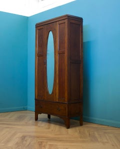 Armoire ou garde-robe d'entrée en chêne vintage, années 1910
