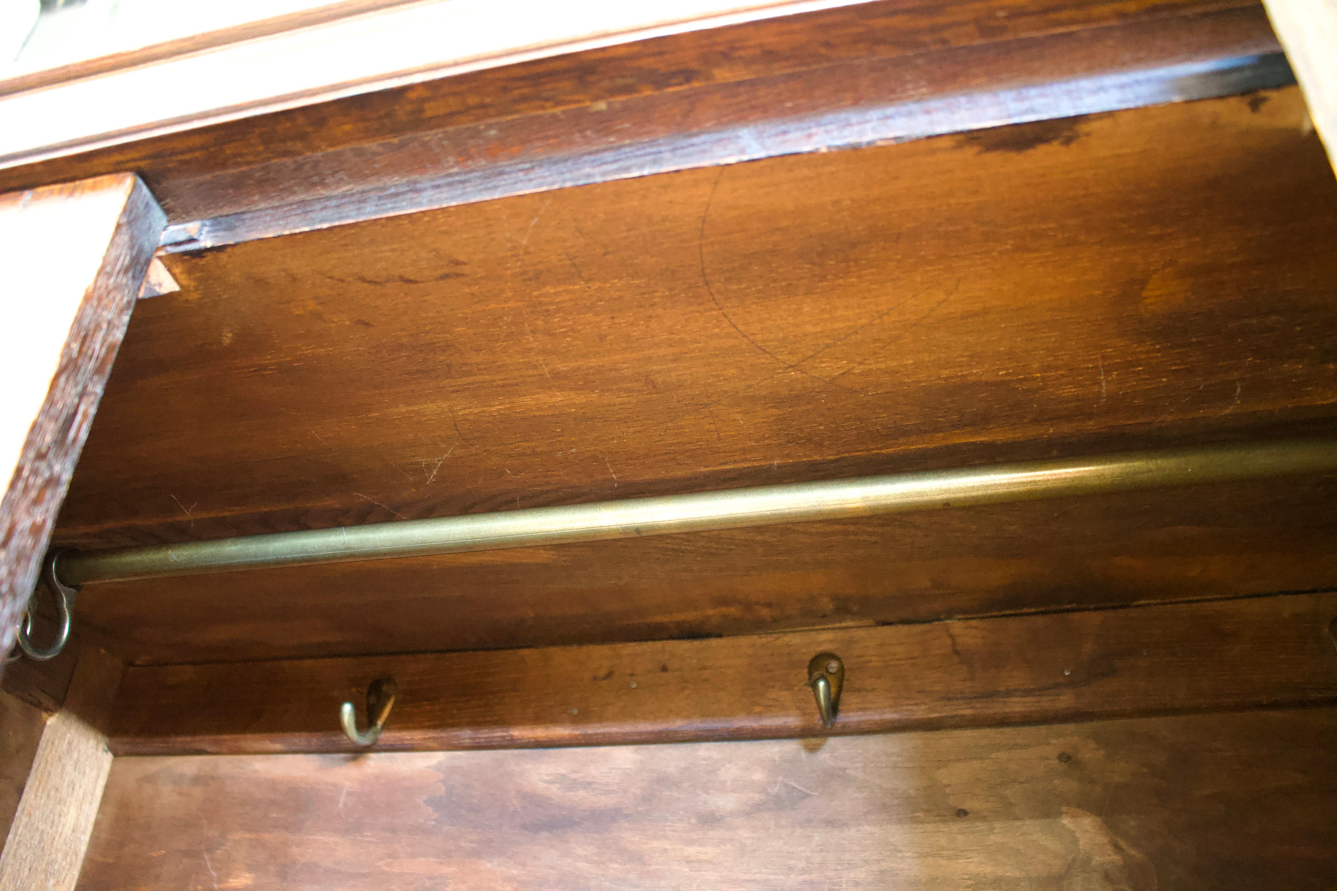 Early 20th Century Vintage Oak Hall Robe Cupboard or Wardrobe, 1910s