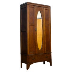 Armoire ou garde-robe d'entrée en chêne vintage, années 1910