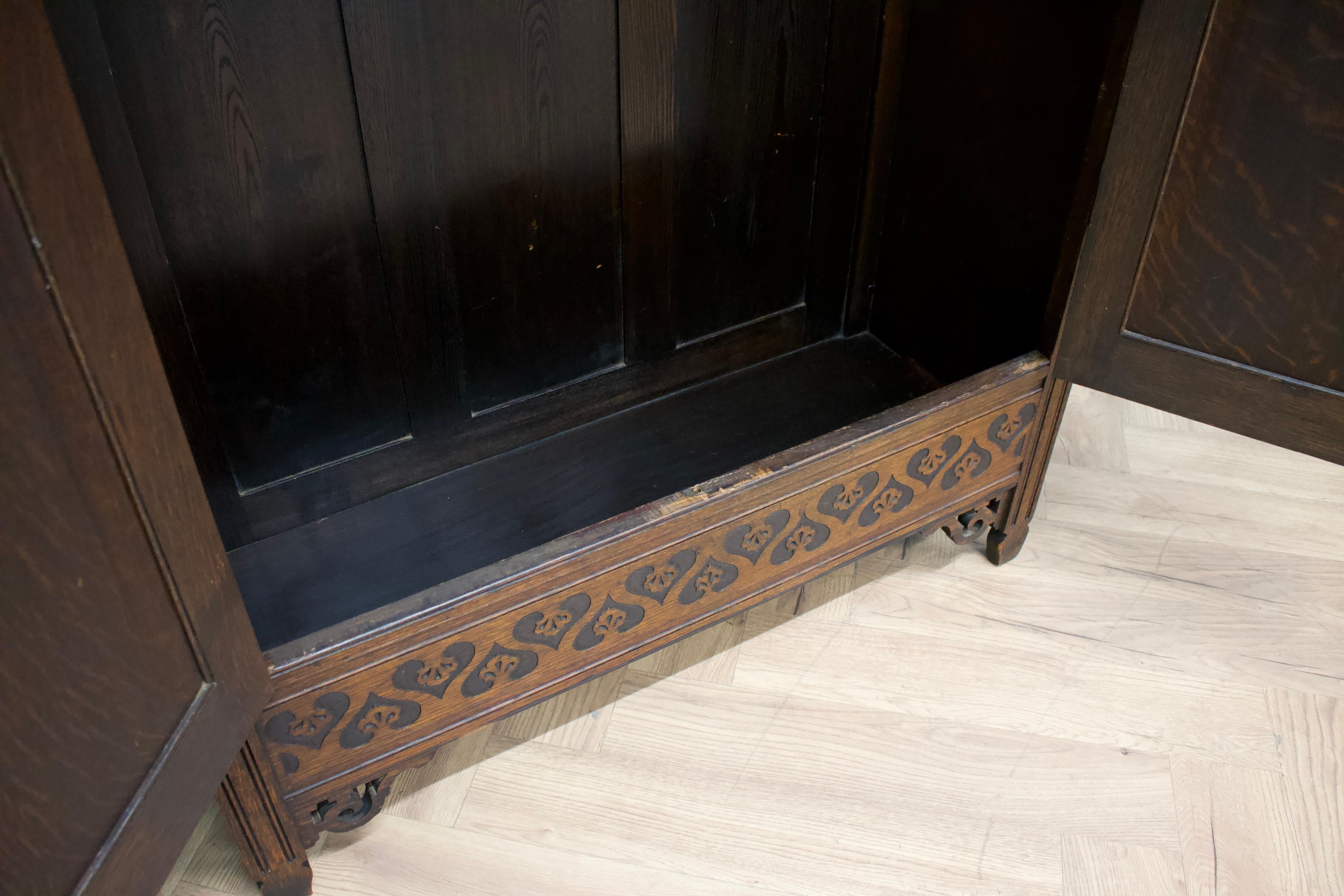 Hall Robe-Schrank oder Kleiderschrank aus Eiche, 1920er Jahre, Vintage im Angebot 2