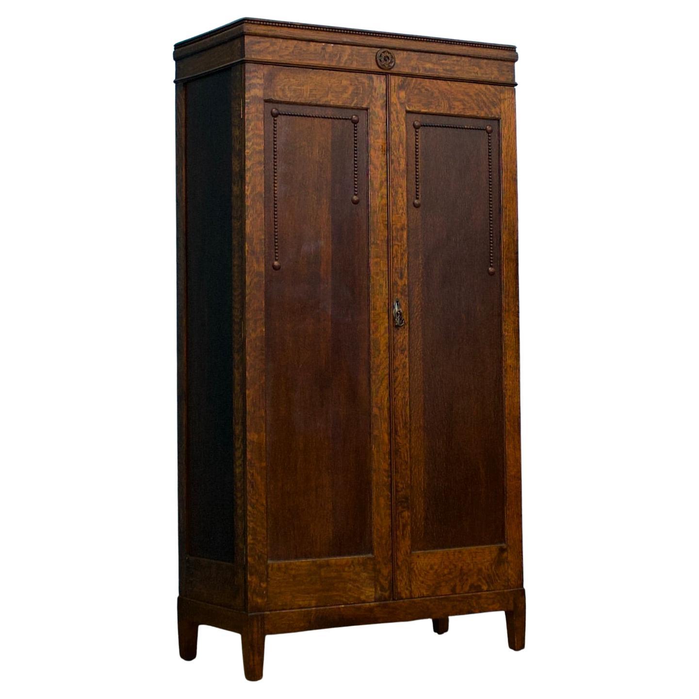Hall Robe-Schrank oder Kleiderschrank aus Eiche, 1920er Jahre, Vintage