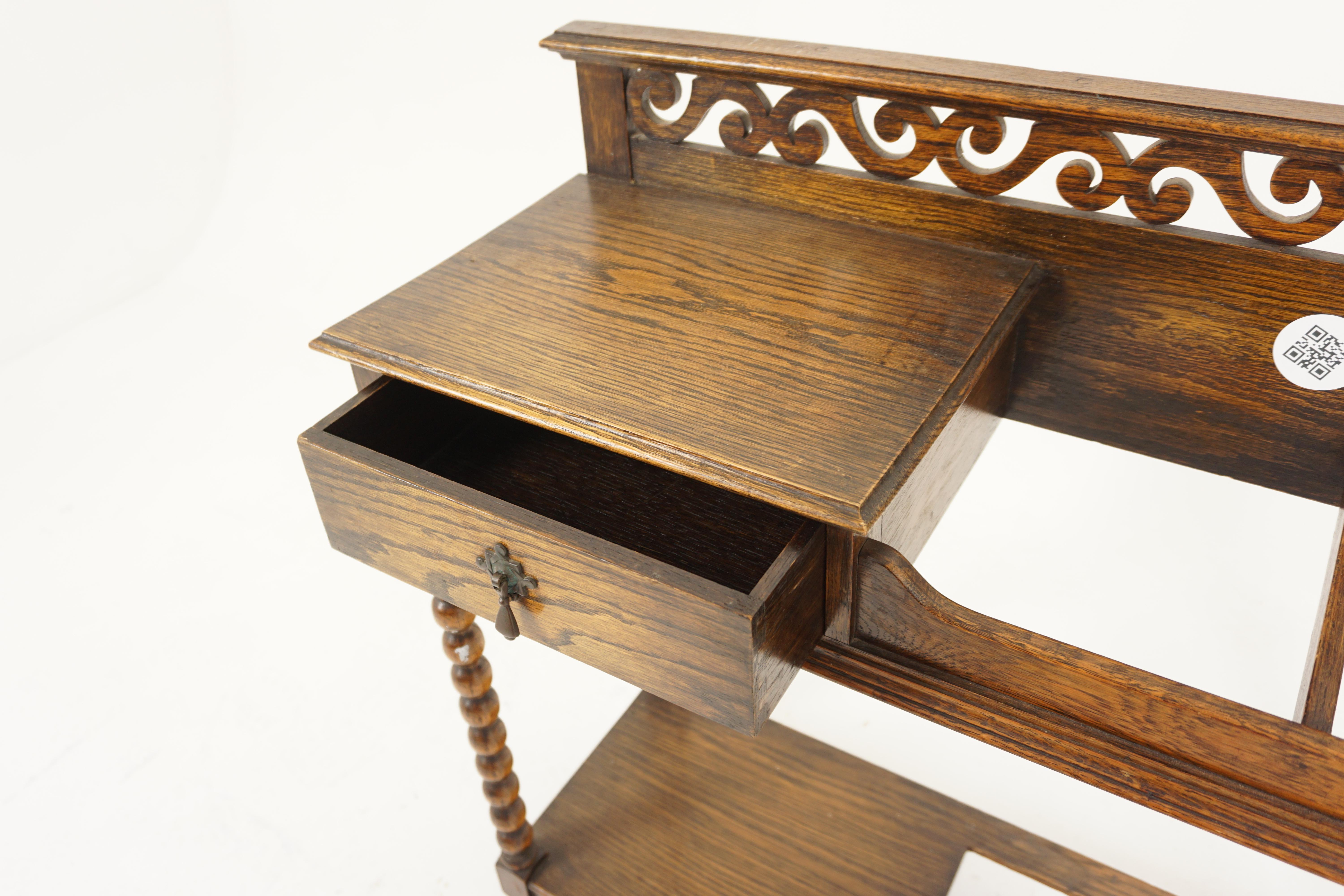 Vintage Oak Hall Stick, Umbrella Stand, Bobbin Leg, Scotland 1930, H867 In Good Condition For Sale In Vancouver, BC