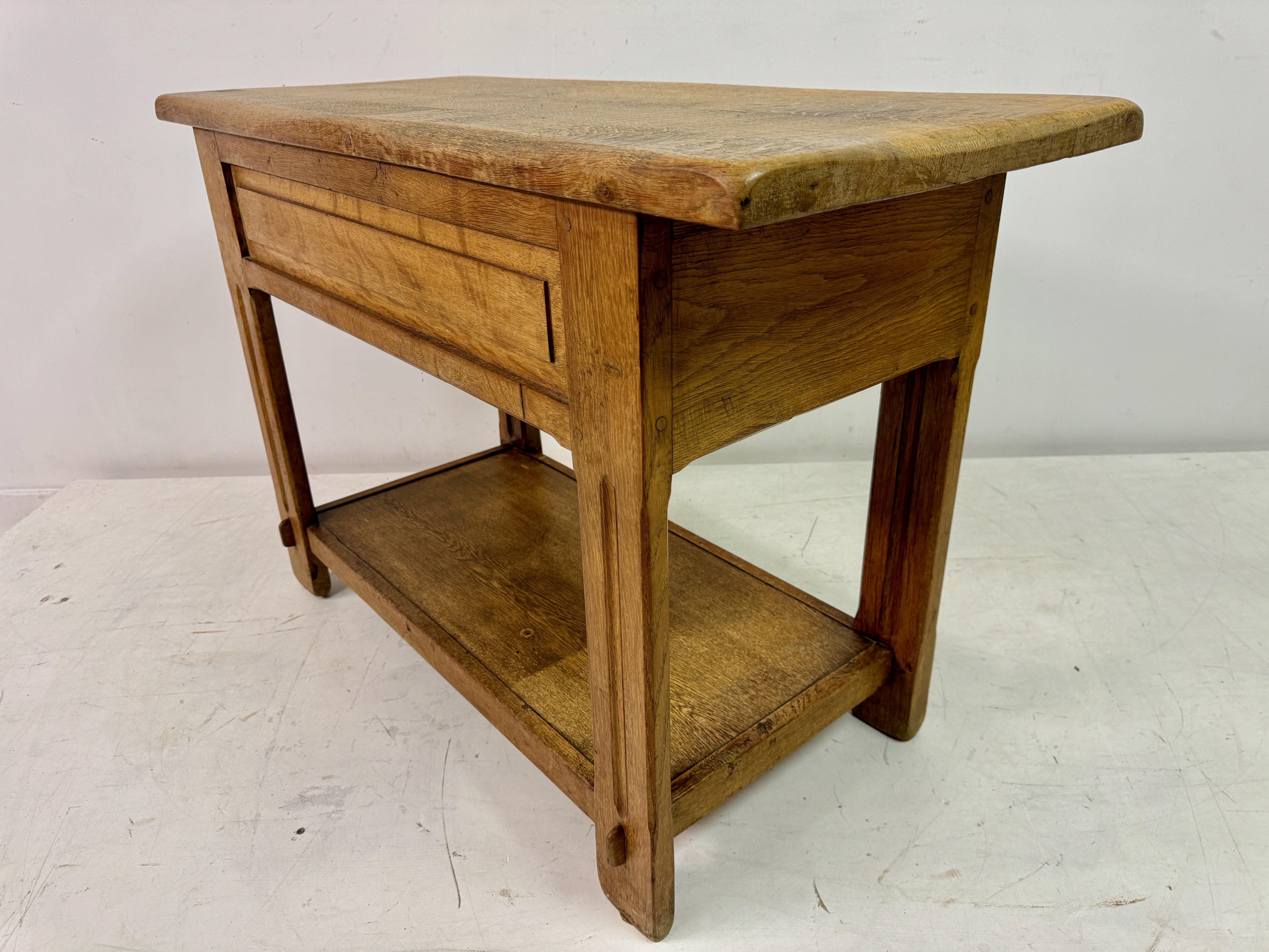 Vintage Oak Hall Table With Iron Handles For Sale 8