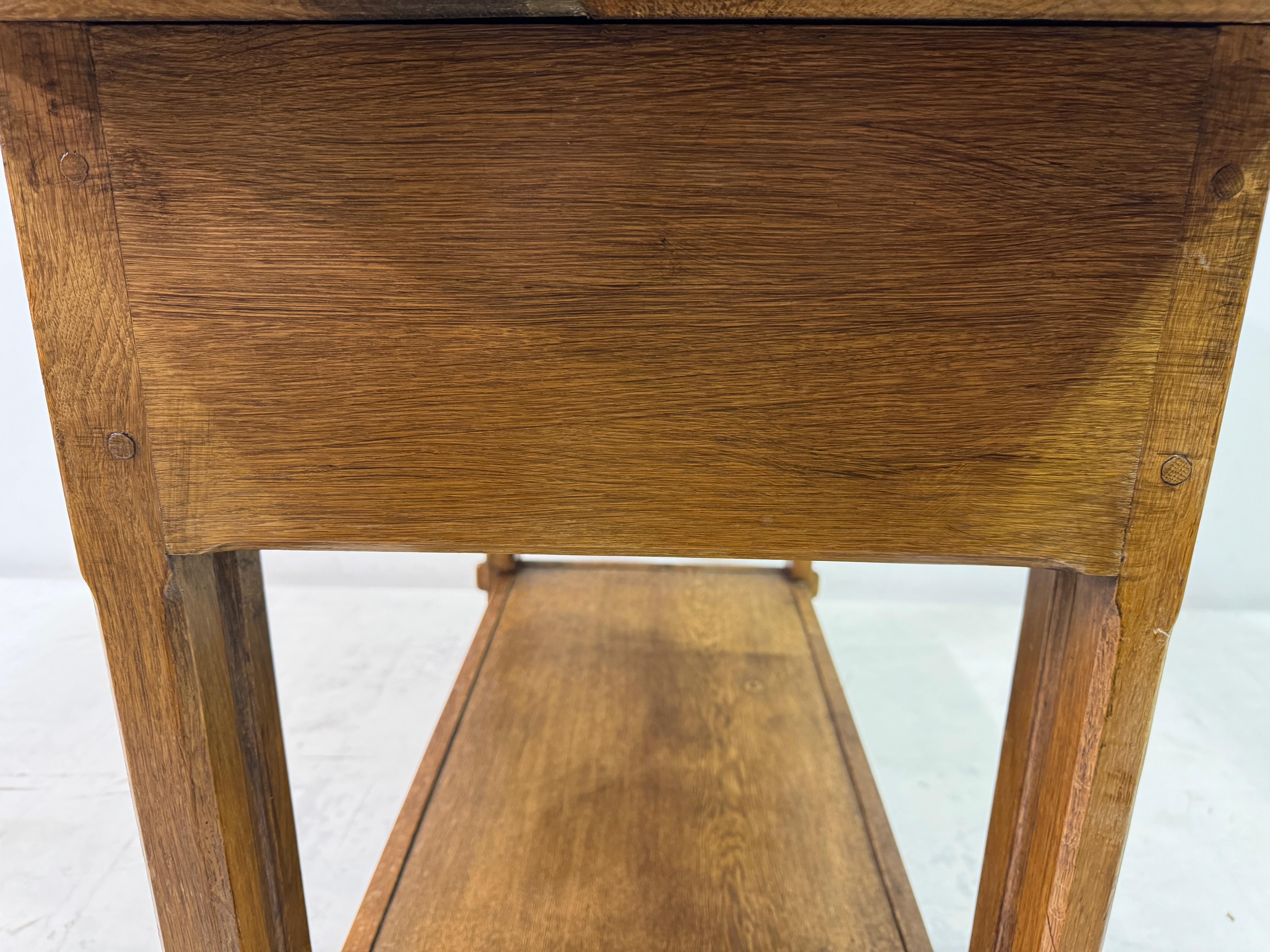 Vintage Oak Hall Table With Iron Handles For Sale 1