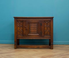 Vintage Oak Jacobean Style Livery Cupboard Cabinet G.T. Rackstraw 1920s