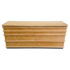 Vintage Oak Jay Spectre 7 Drawer Dresser Postmodern MCM Retro Burlwood 70s 80s