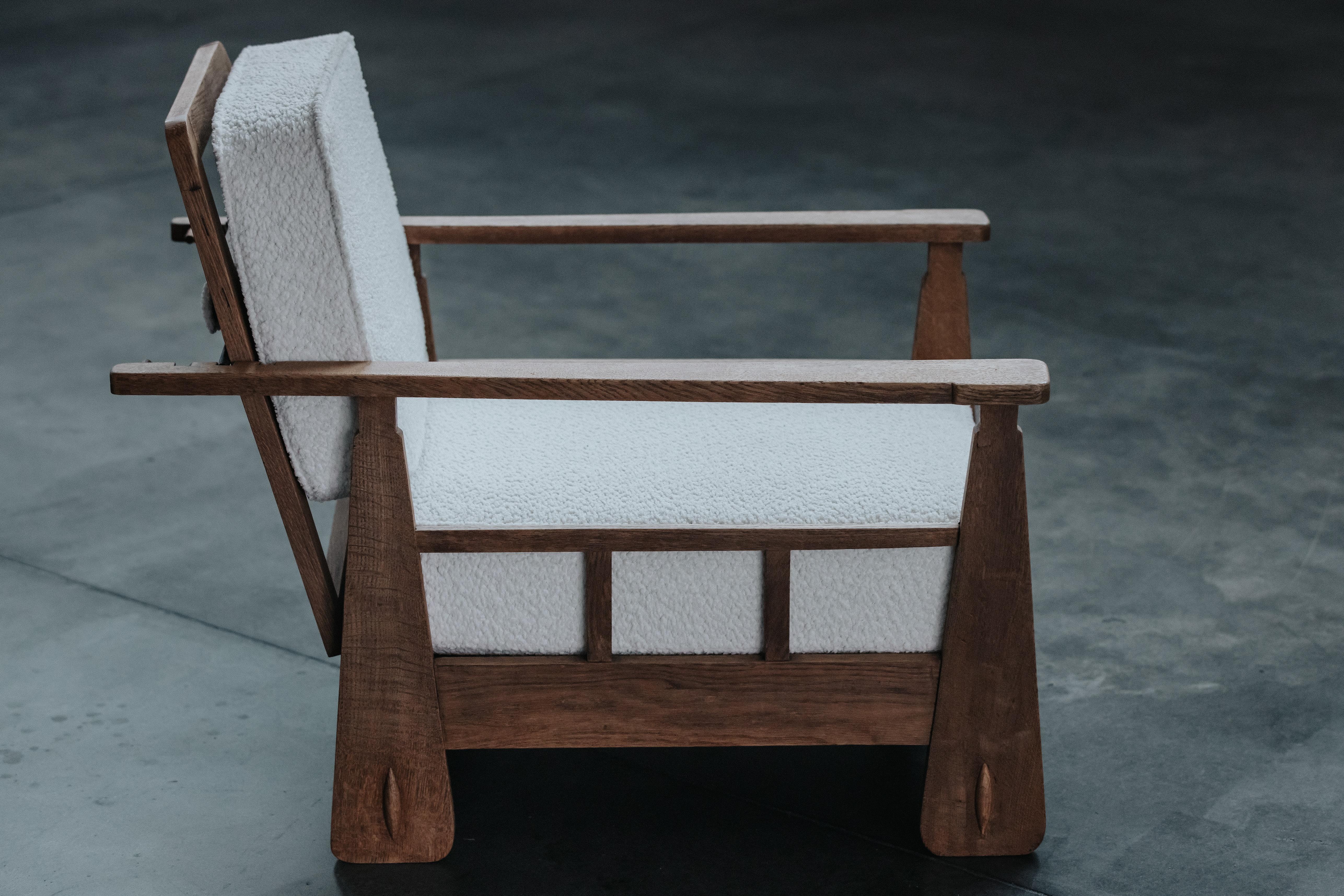 Vintage Oak Lounge Chair From France, Circa 1970 For Sale 2